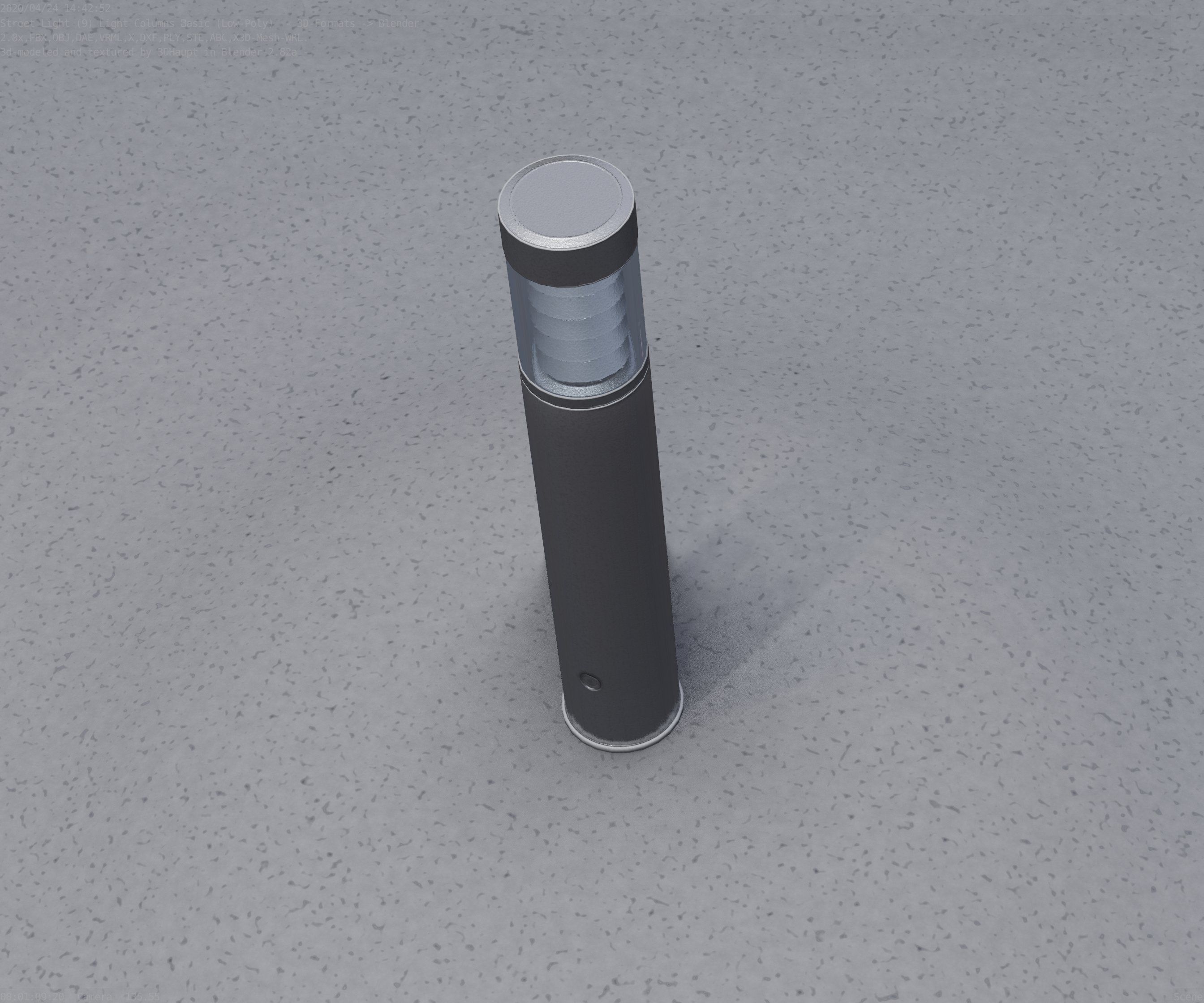 Low-Poly Basic Light Column 17 - Street Light Set-9 Low-poly 3D model_76