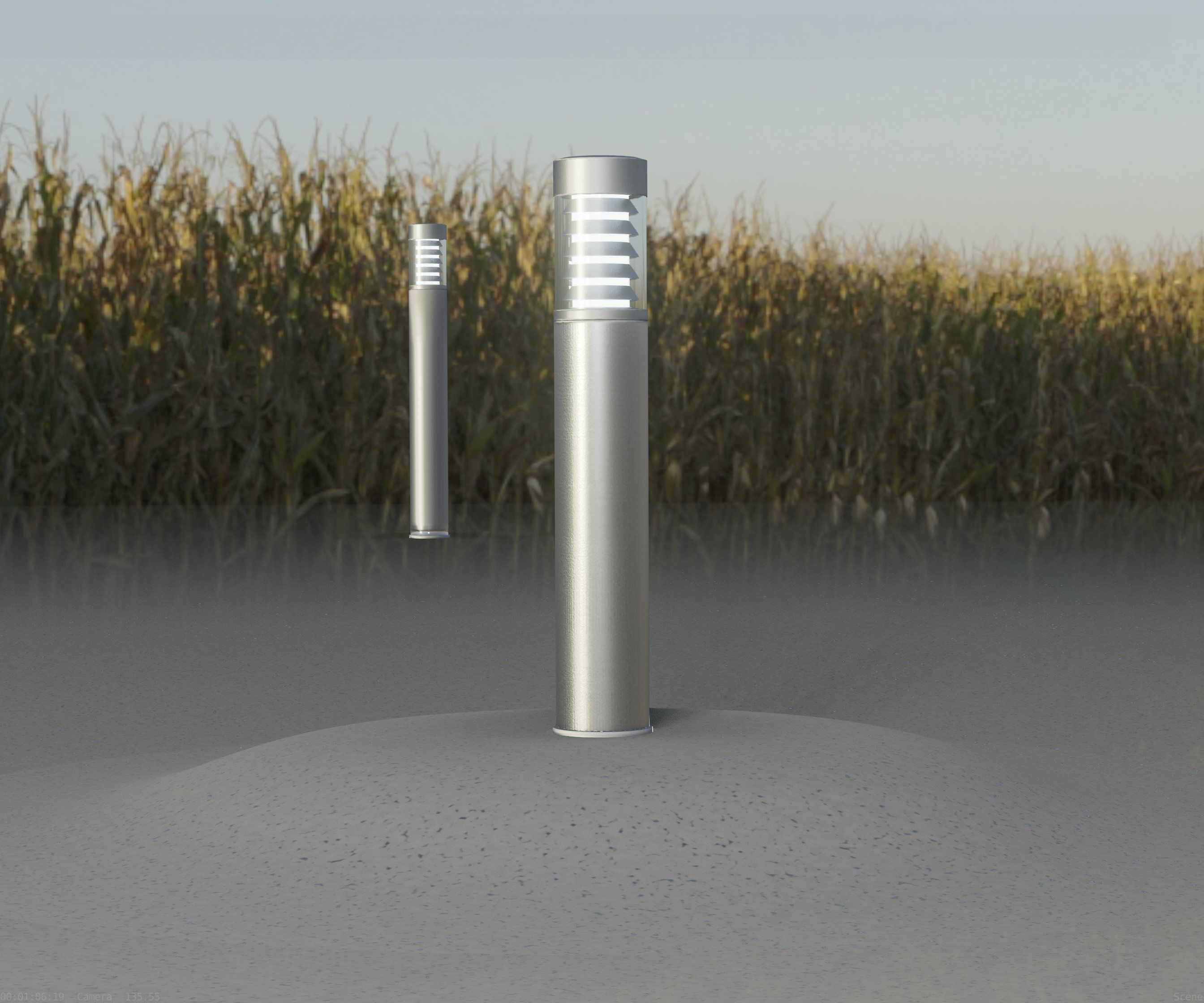 Low-Poly Basic Light Column 17 - Street Light Set-9 Low-poly 3D model_13