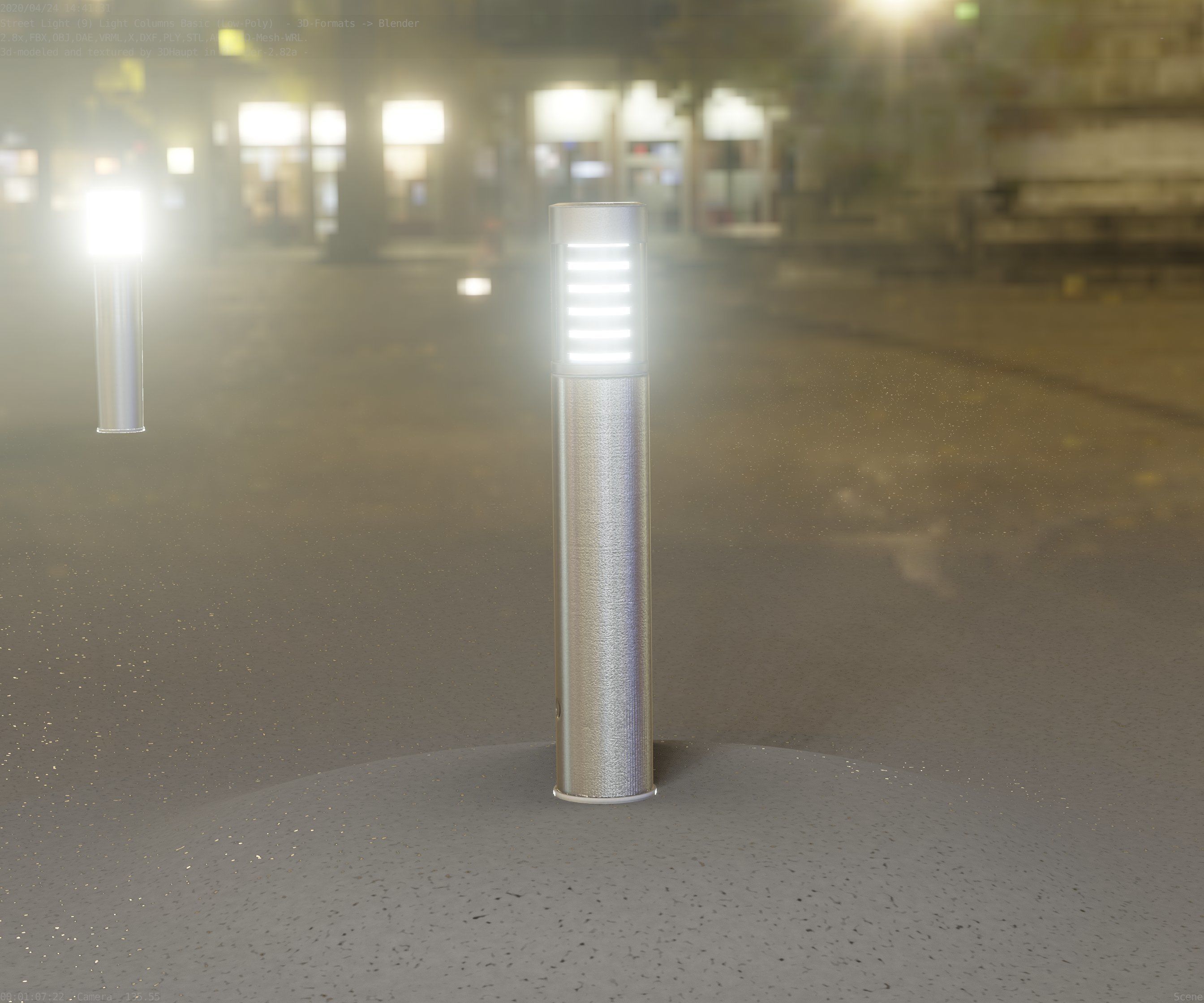 Low-Poly Basic Light Column 17 - Street Light Set-9 Low-poly 3D model_38