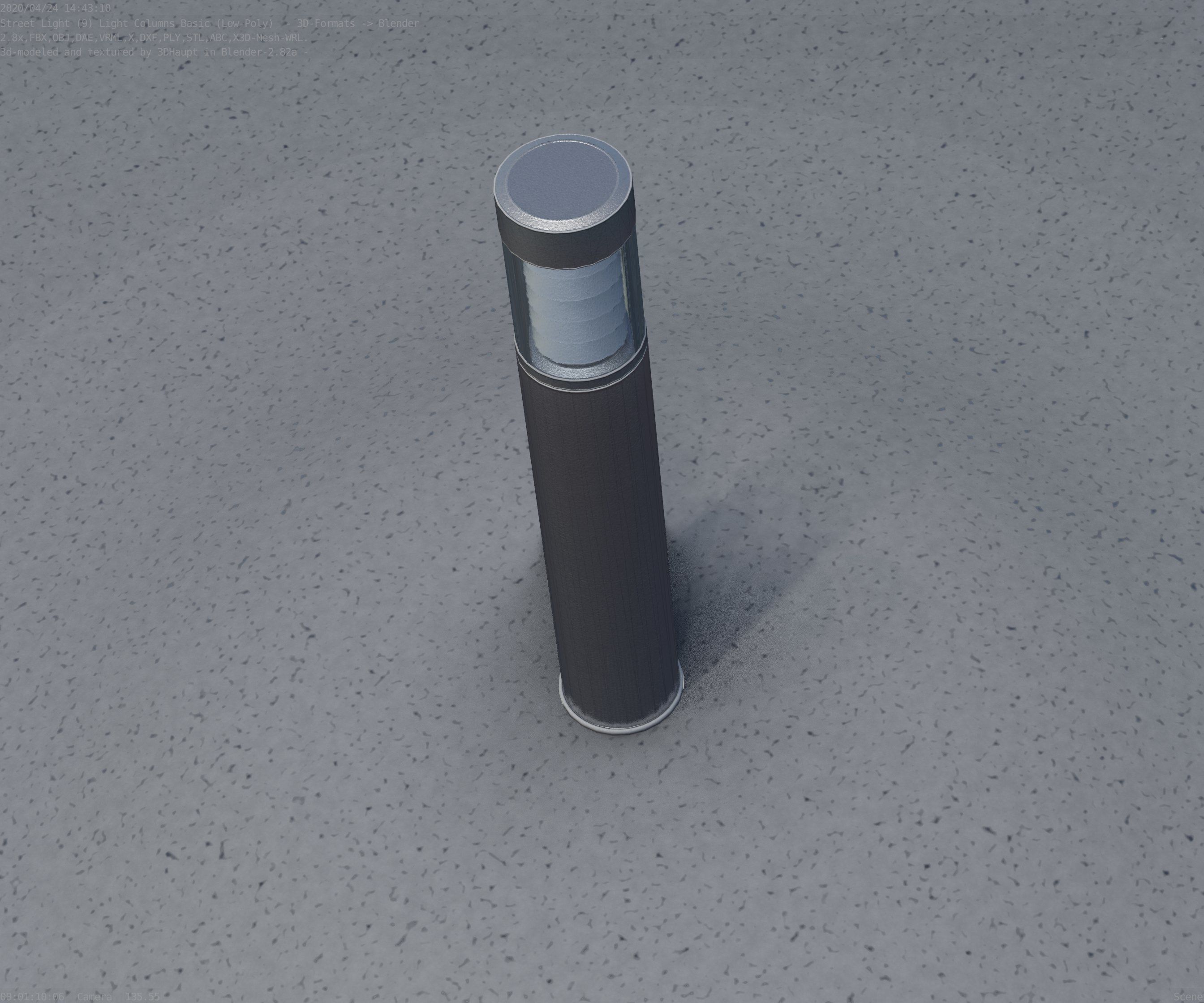 Low-Poly Basic Light Column 17 - Street Light Set-9 Low-poly 3D model_86