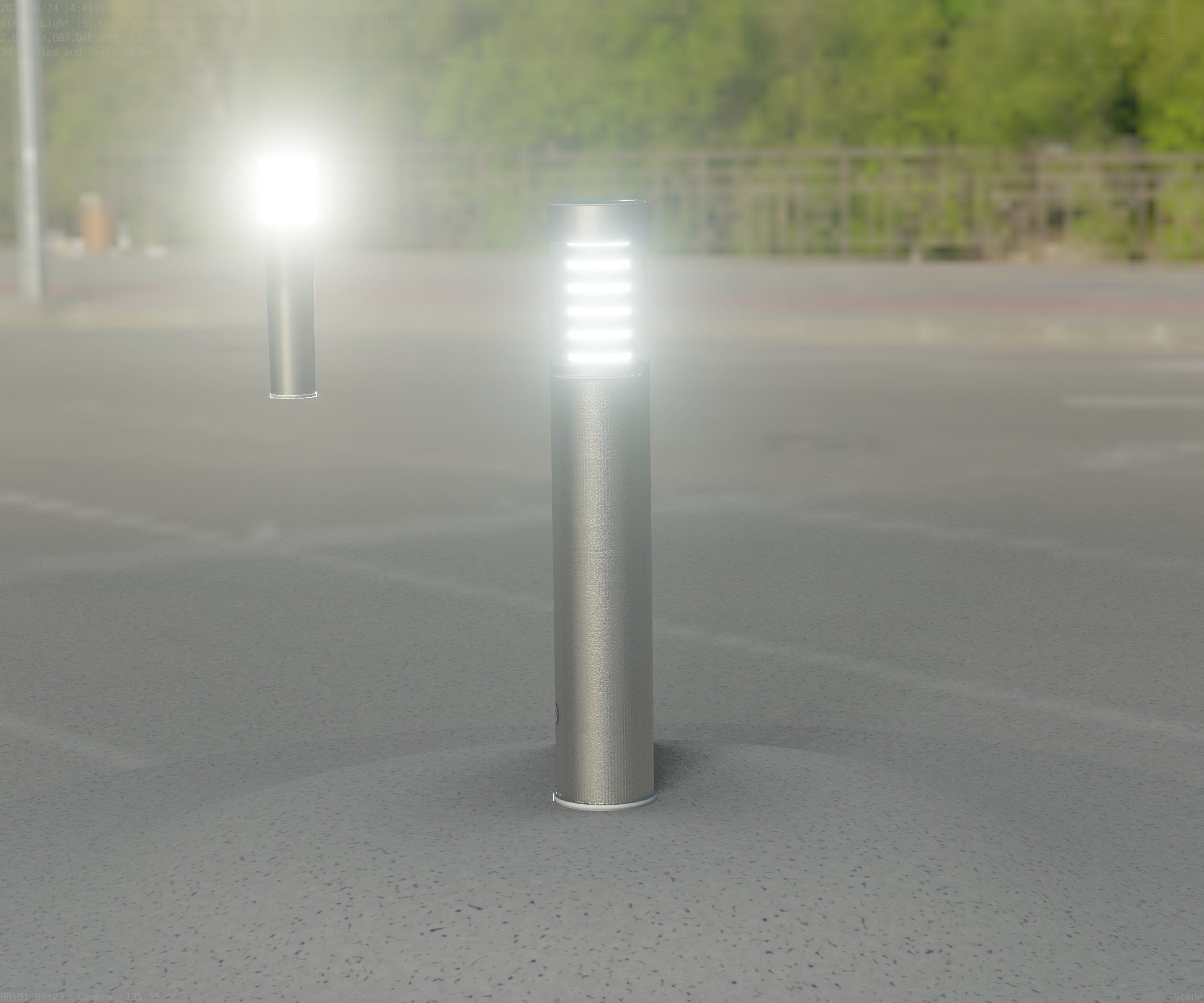 Low-Poly Basic Light Column 17 - Street Light Set-9 Low-poly 3D model_39