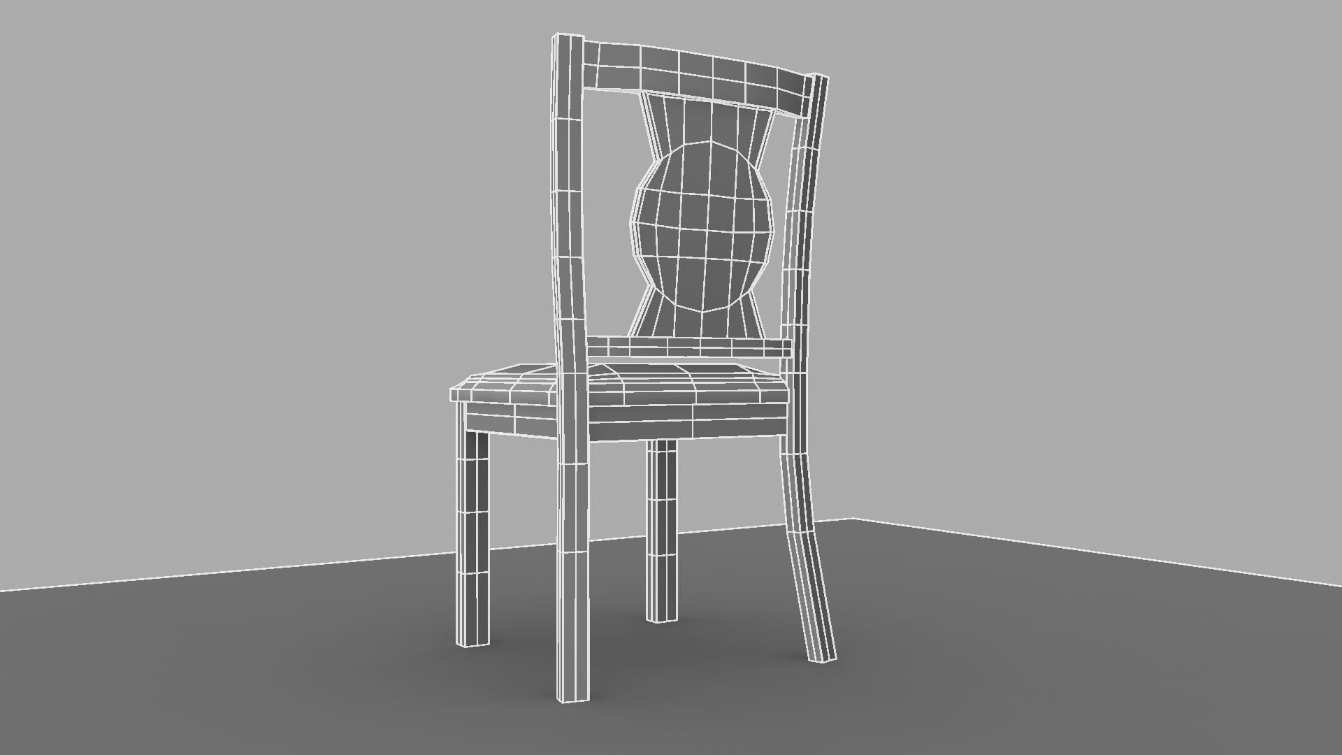 Chair with gold damask pattern 3D model_6