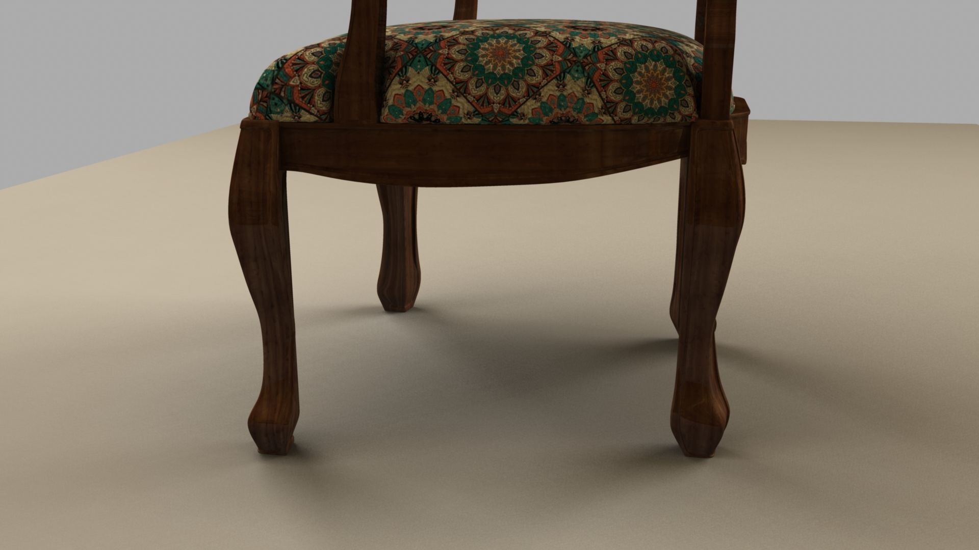 Chair with gold damask pattern 3D model_28