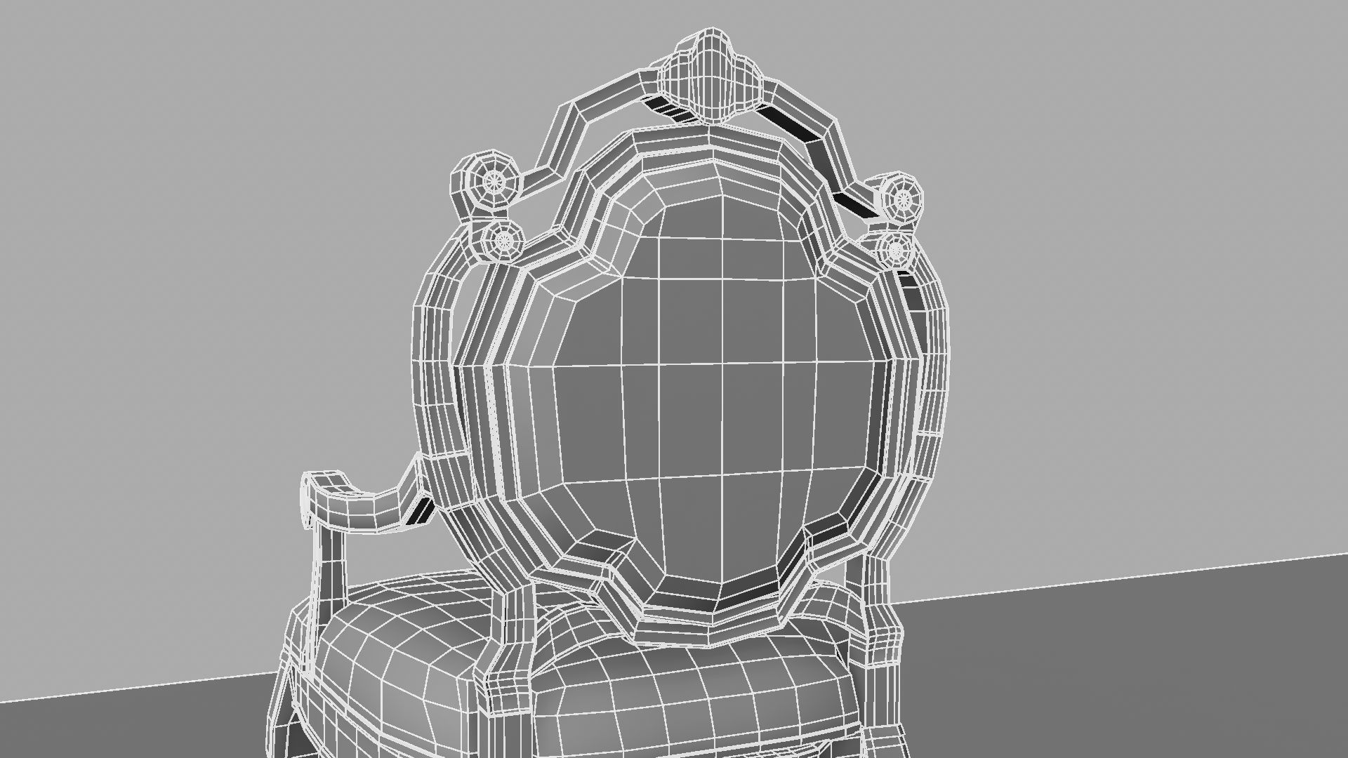 Chair with gold damask pattern 3D model_43