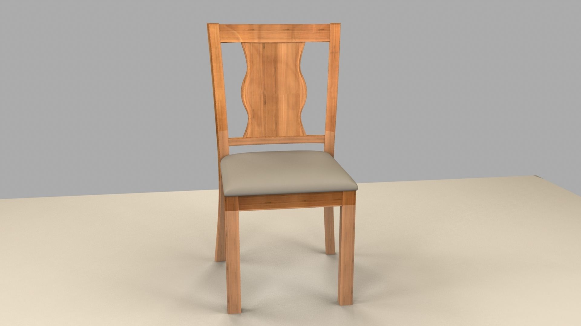 Chair with gold damask pattern 3D model_20