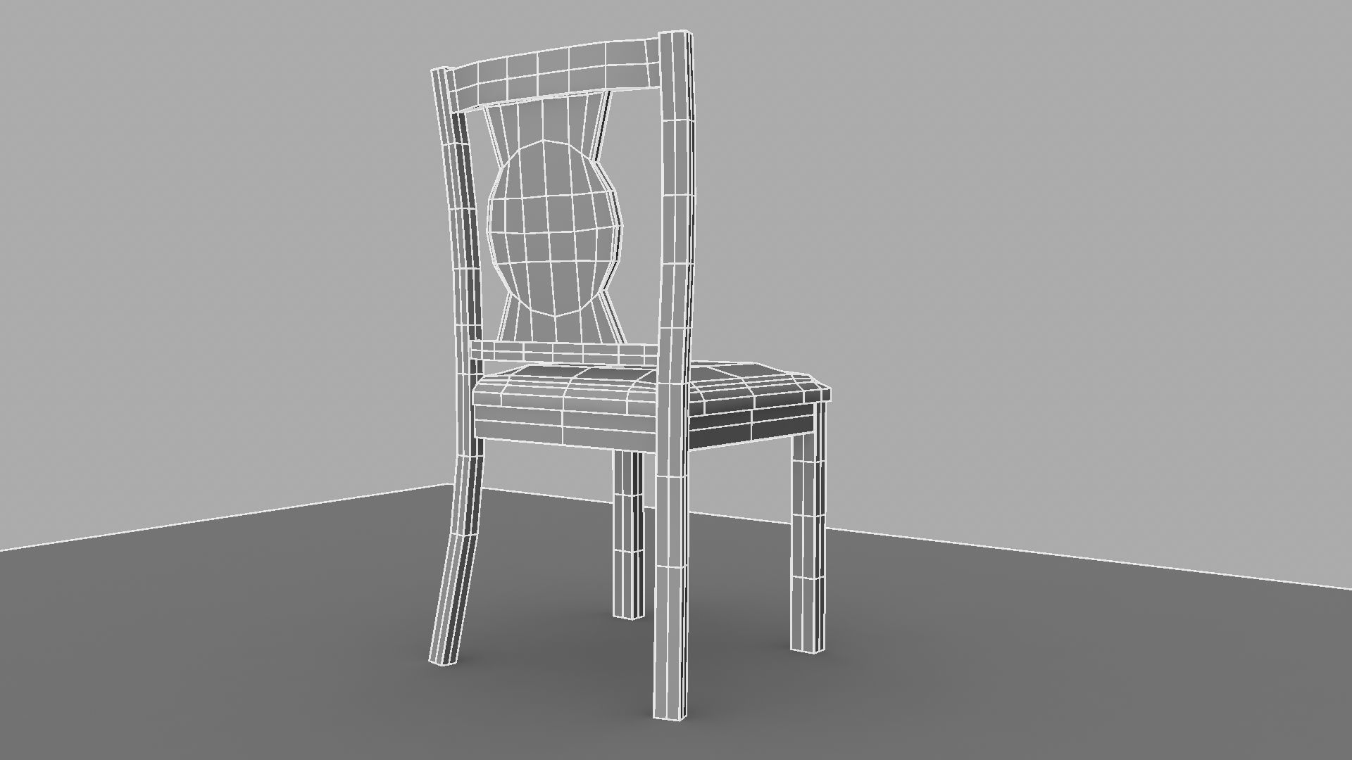 Chair with gold damask pattern 3D model_5