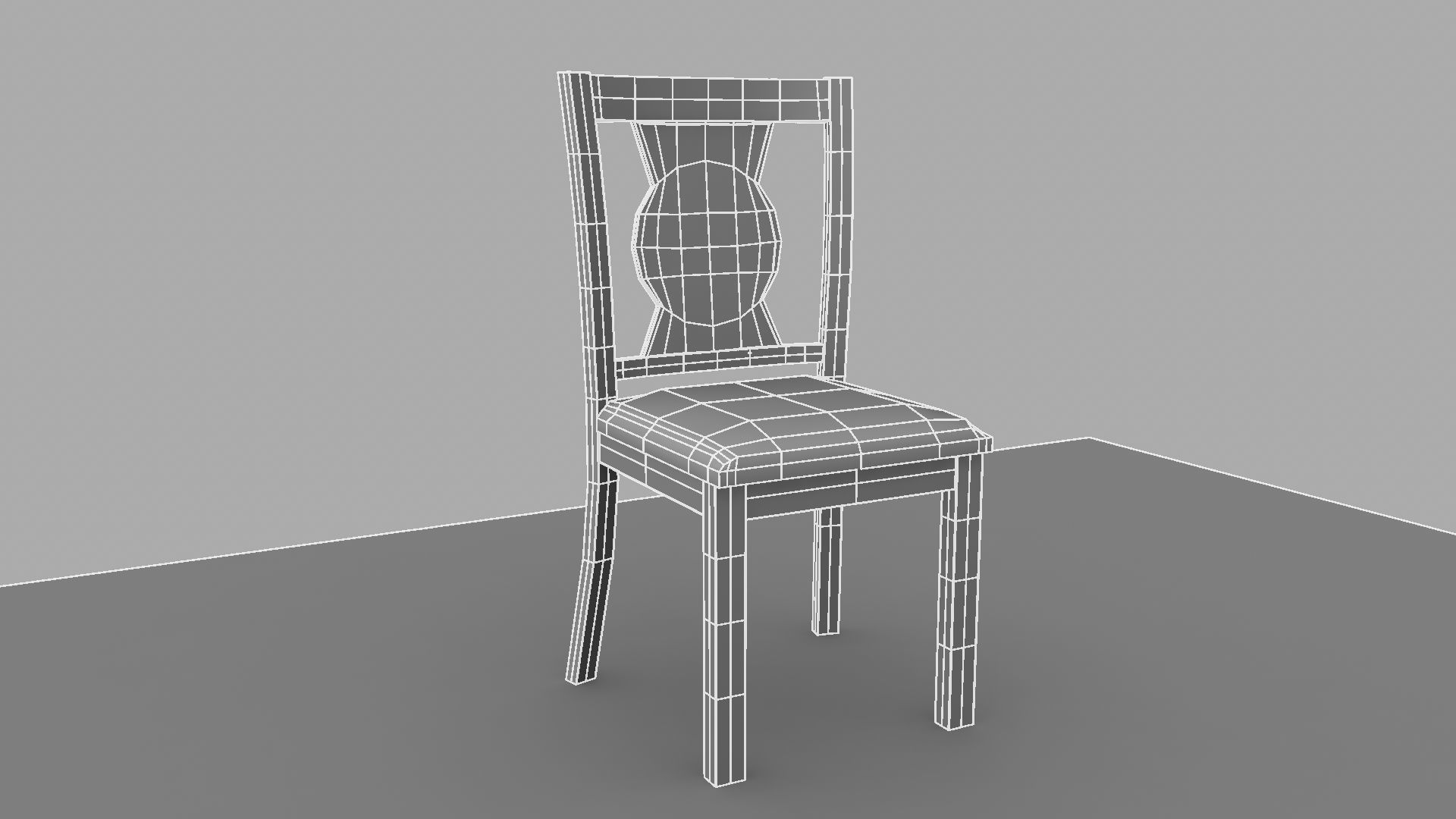 Chair with gold damask pattern 3D model_37