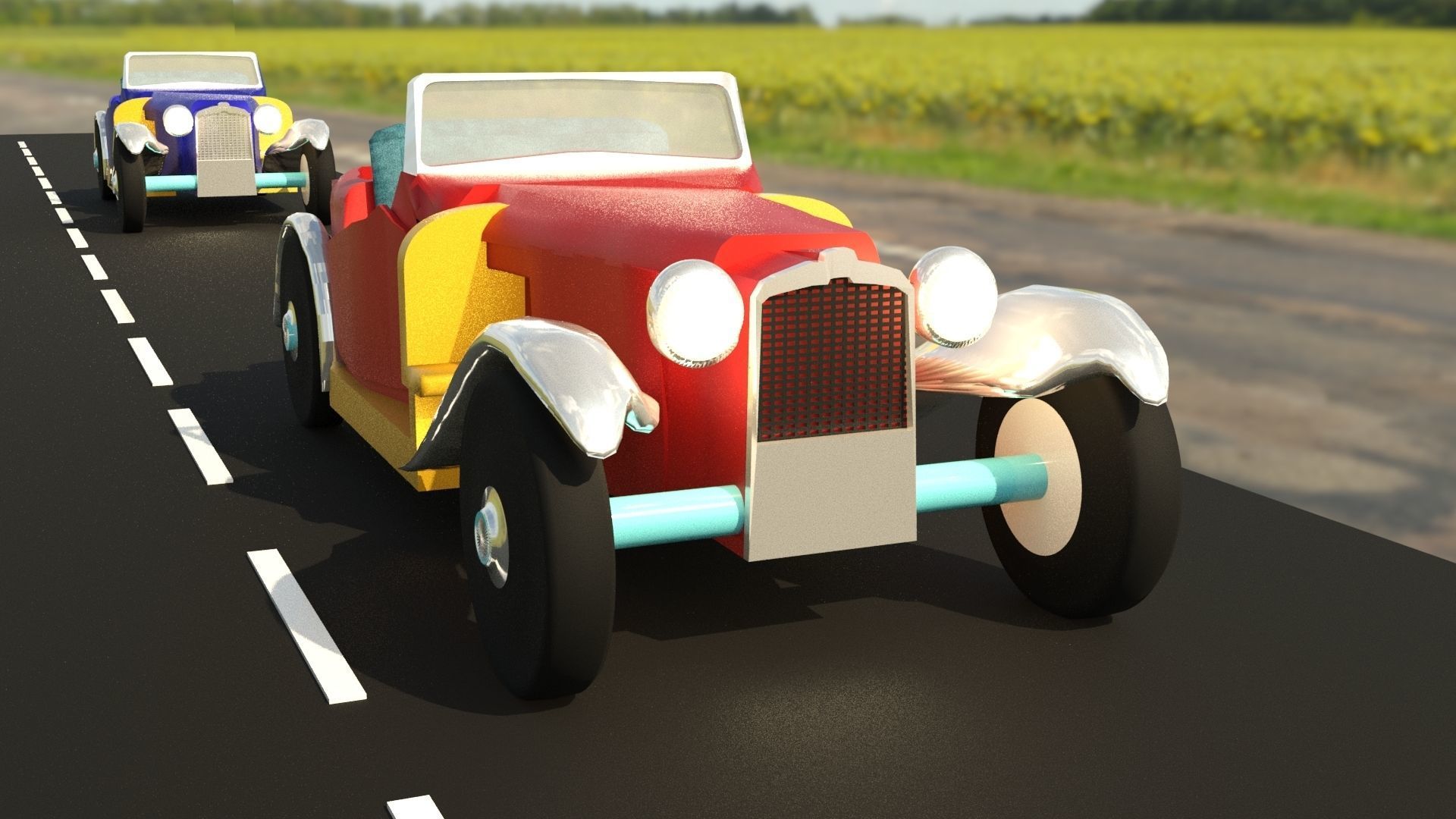 VR / AR ready Vintage Car 3Ds Max Model CGTrader