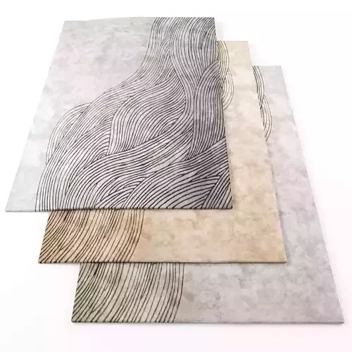 Rugs-731 rug with wavy lines