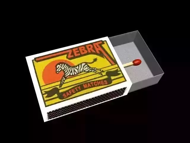 matches zebra matchbox Low-poly 3D model