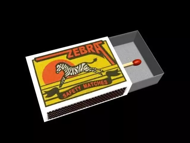 matches zebra matchbox Low-poly 3D model