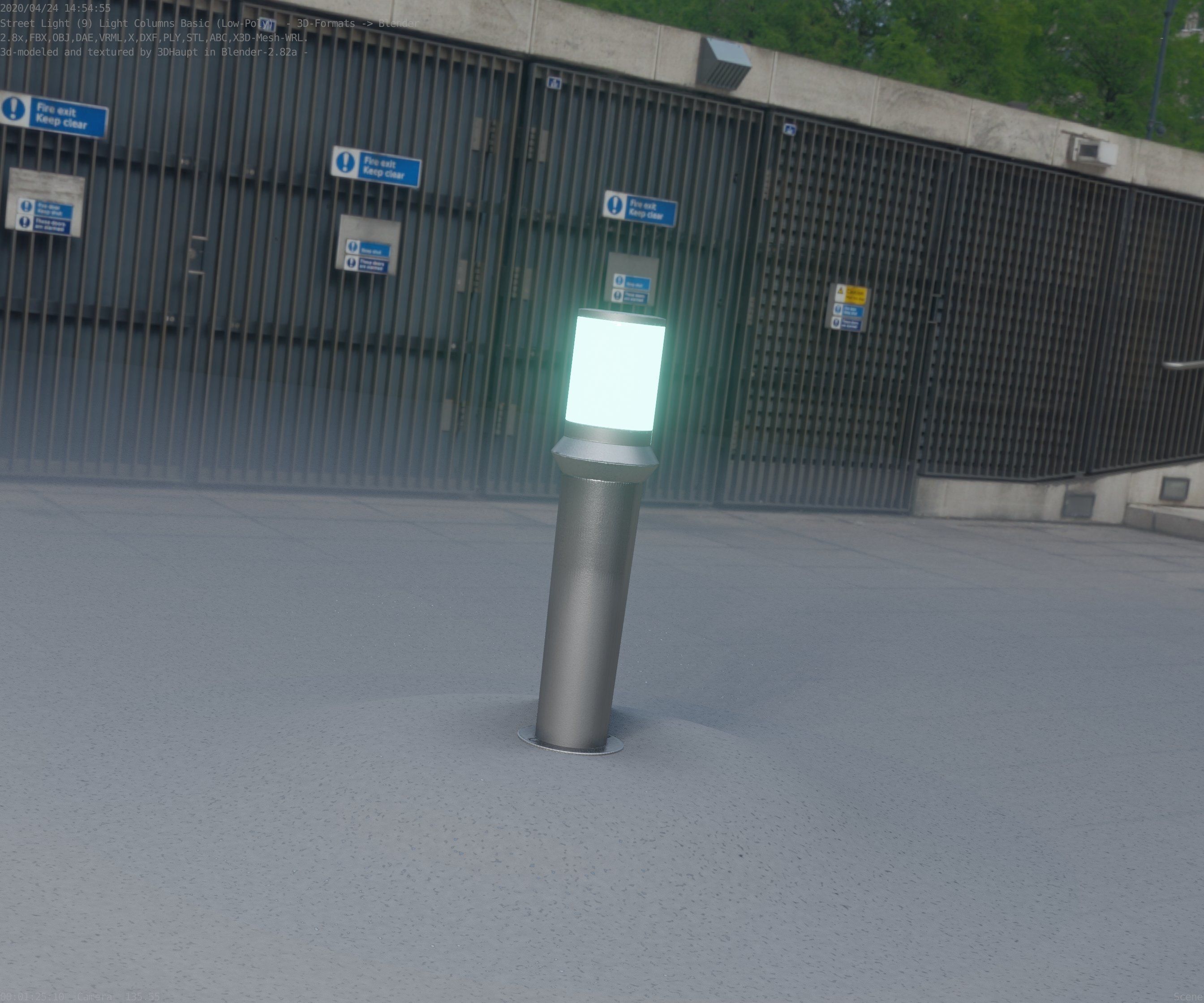 Low-Poly Basic Light Column 21 - Street Light Set-9 Low-poly 3D model_51