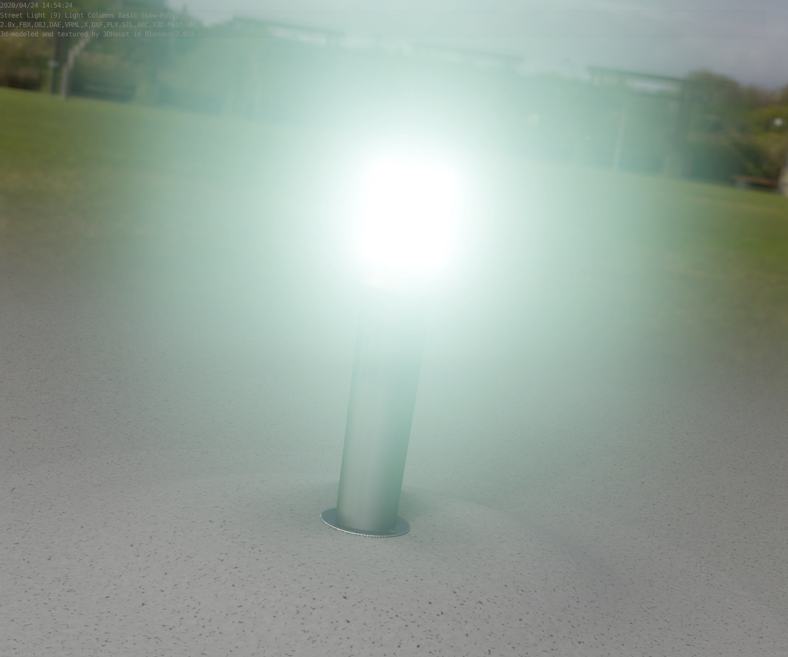 Low-Poly Basic Light Column 21 - Street Light Set-9 Low-poly 3D model_34