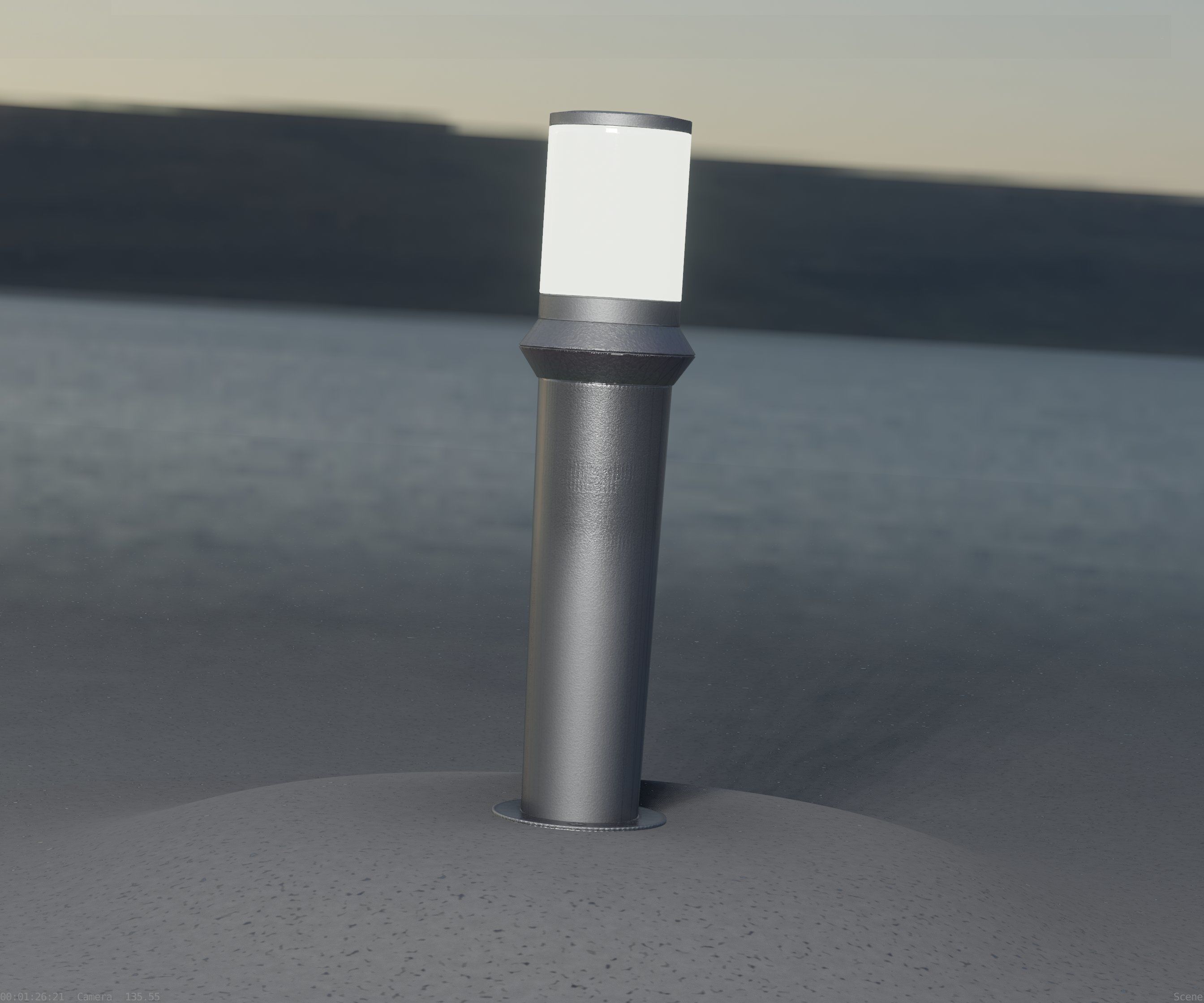 Low-Poly Basic Light Column 21 - Street Light Set-9 Low-poly 3D model_86