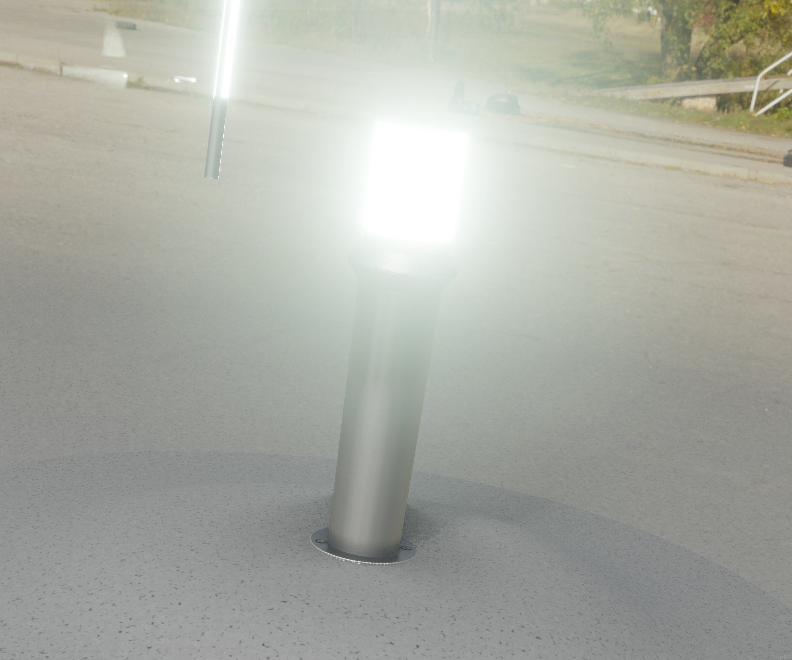 Low-Poly Basic Light Column 21 - Street Light Set-9 Low-poly 3D model_25