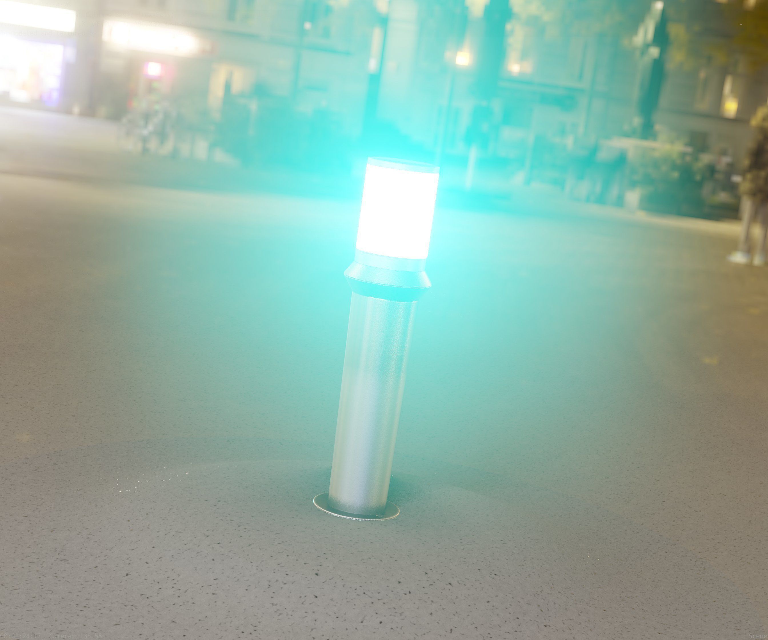 Low-Poly Basic Light Column 21 - Street Light Set-9 Low-poly 3D model_35