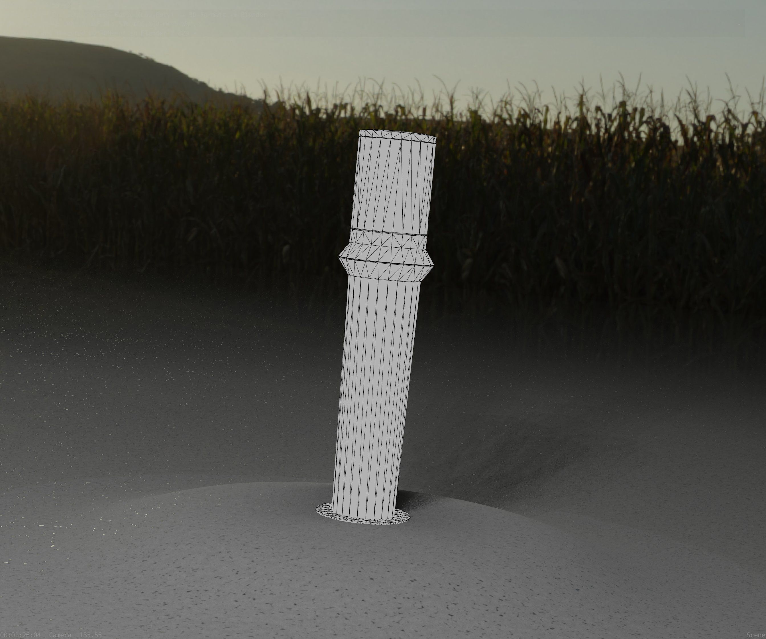 Low-Poly Basic Light Column 21 - Street Light Set-9 Low-poly 3D model_69