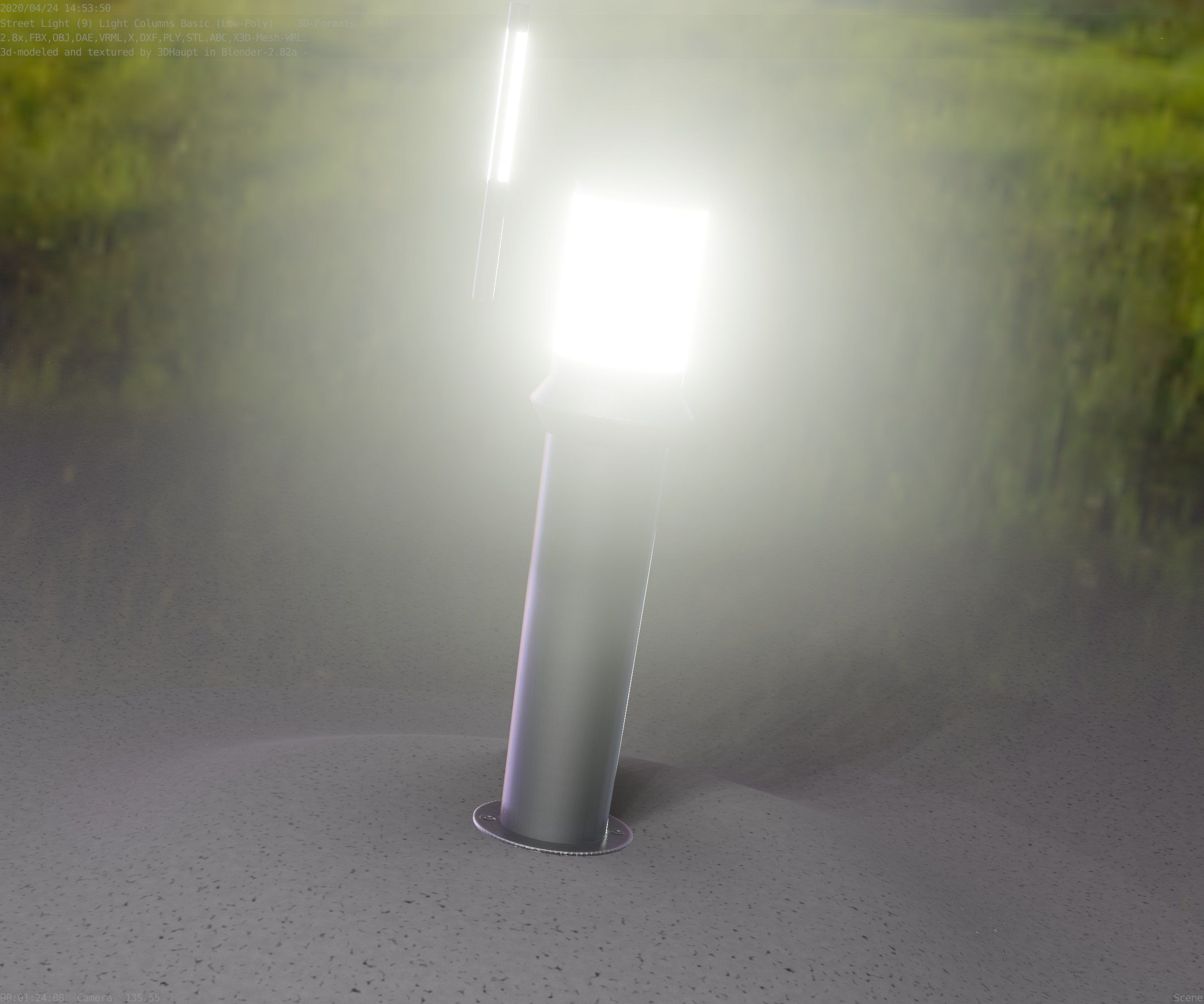 Low-Poly Basic Light Column 21 - Street Light Set-9 Low-poly 3D model_26