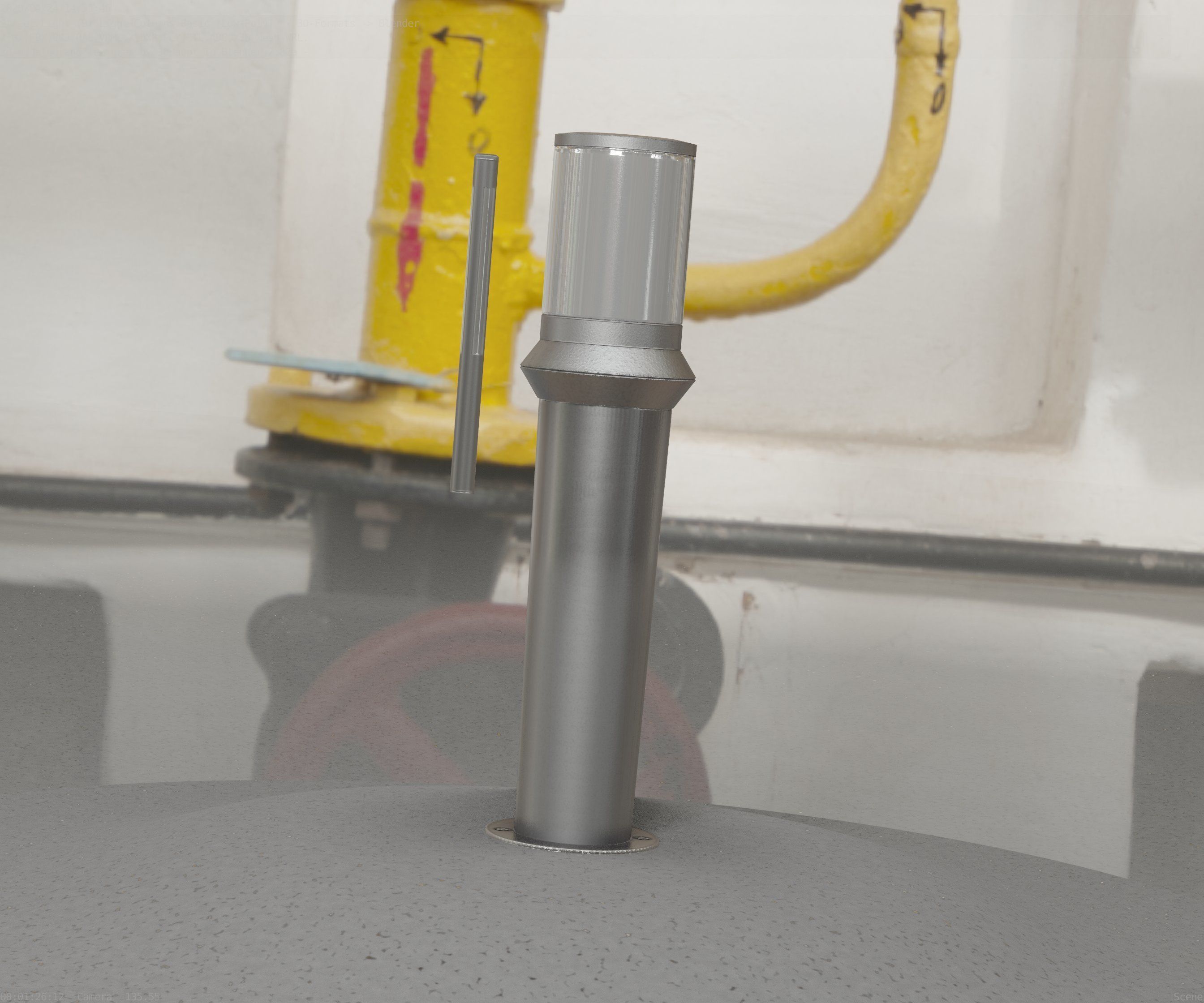 Low-Poly Basic Light Column 21 - Street Light Set-9 Low-poly 3D model_77