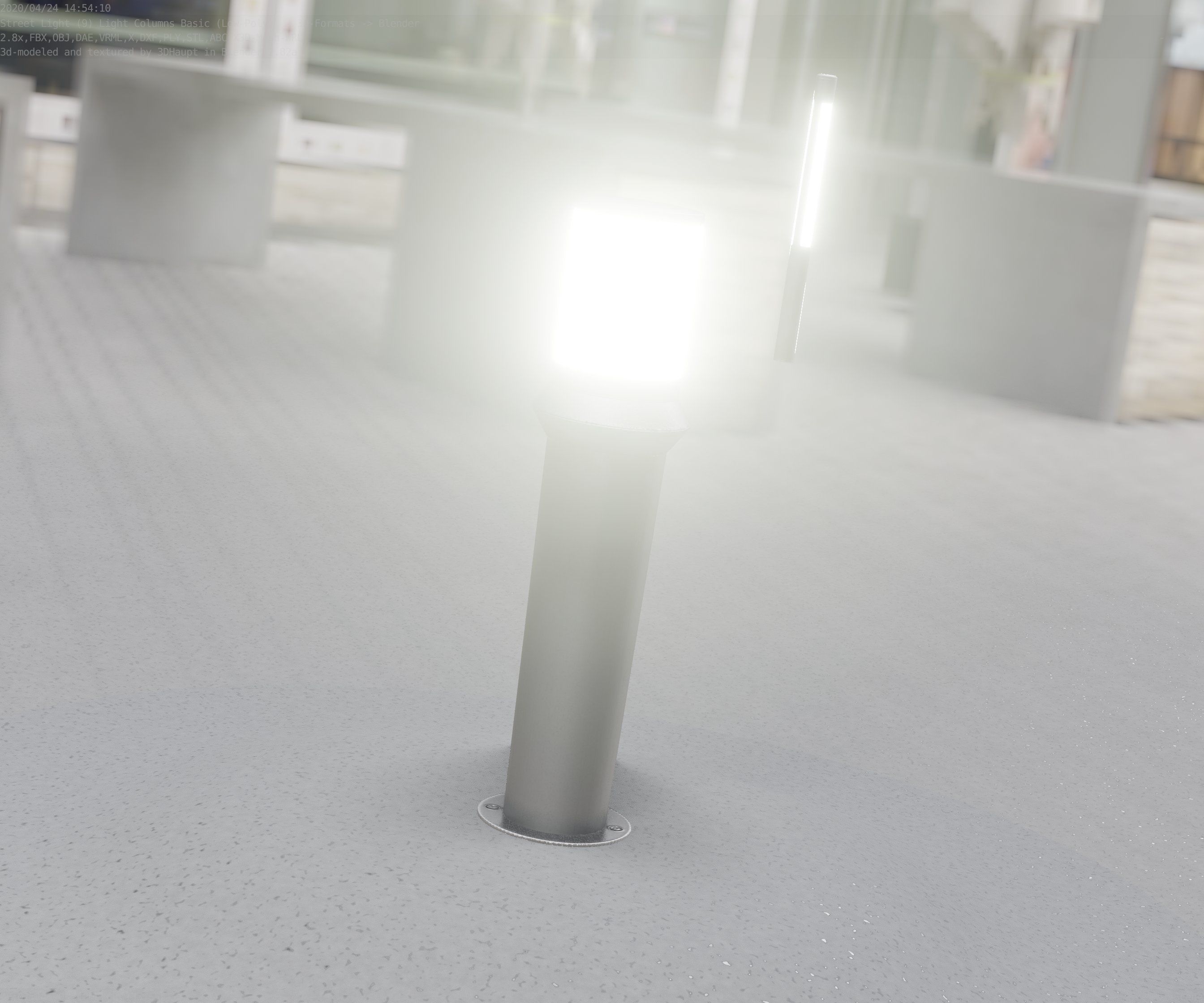 Low-Poly Basic Light Column 21 - Street Light Set-9 Low-poly 3D model_28