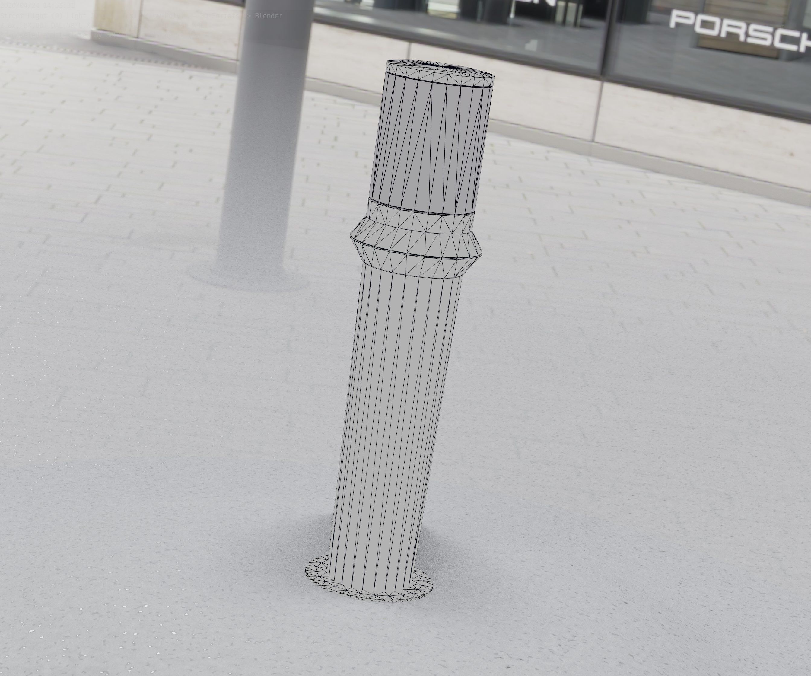 Low-Poly Basic Light Column 21 - Street Light Set-9 Low-poly 3D model_15