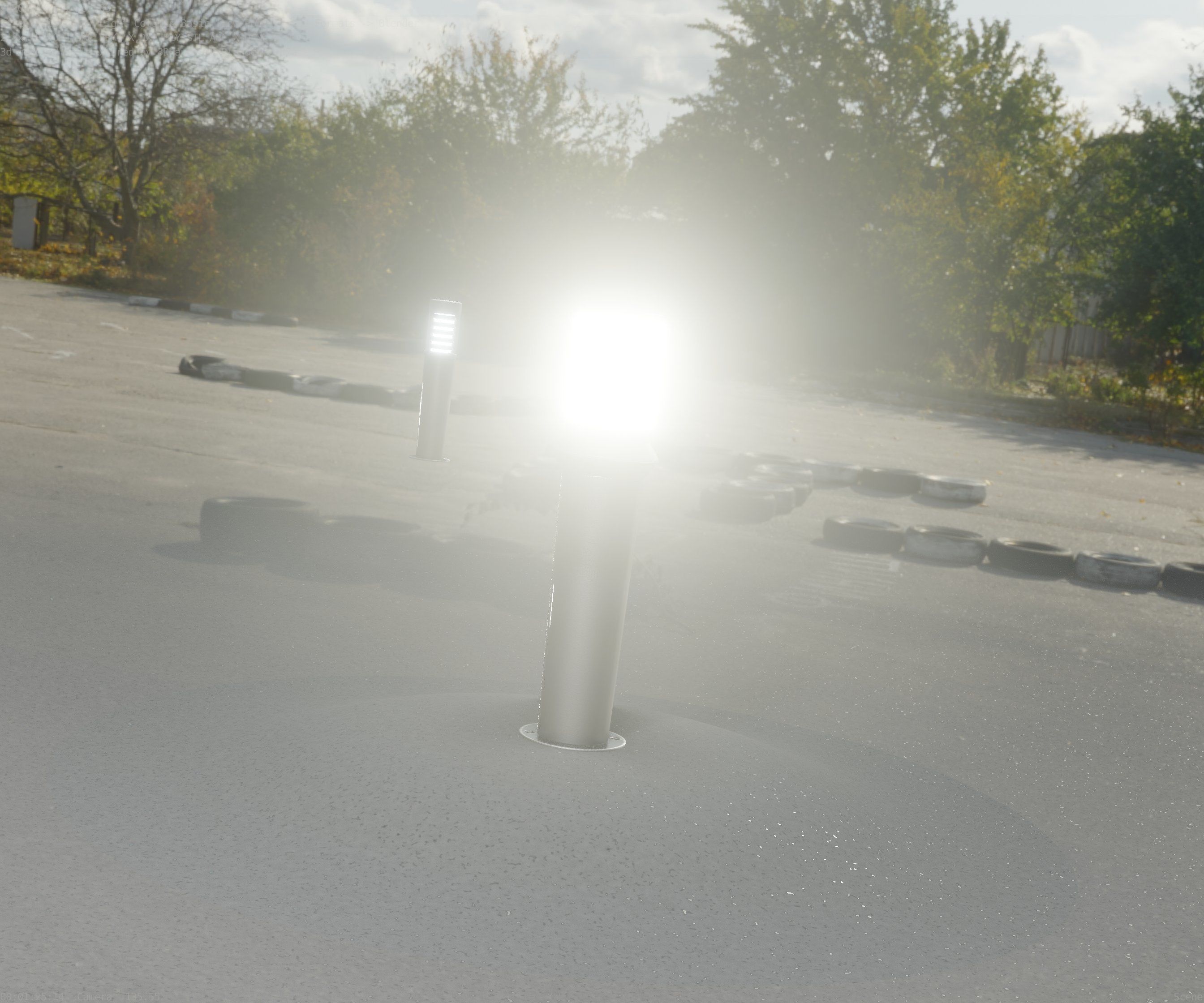 Low-Poly Basic Light Column 21 - Street Light Set-9 Low-poly 3D model_55