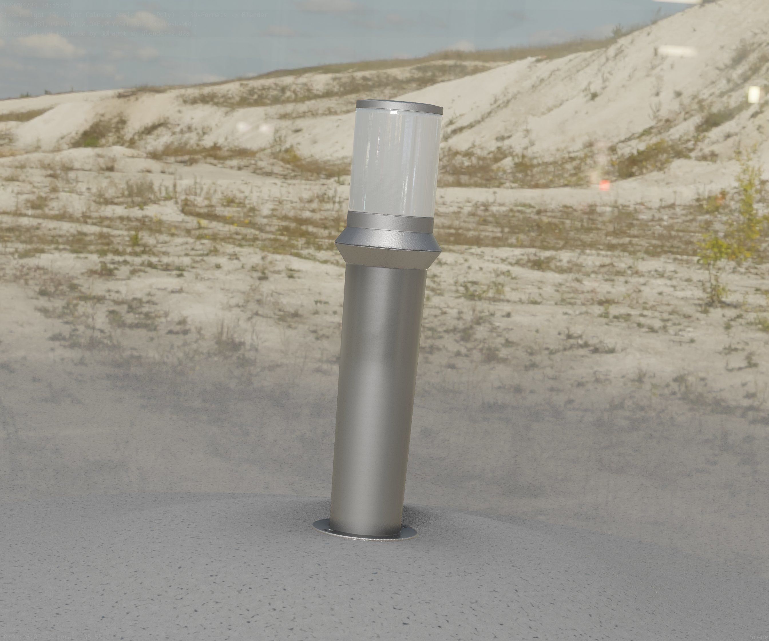 Low-Poly Basic Light Column 21 - Street Light Set-9 Low-poly 3D model_74