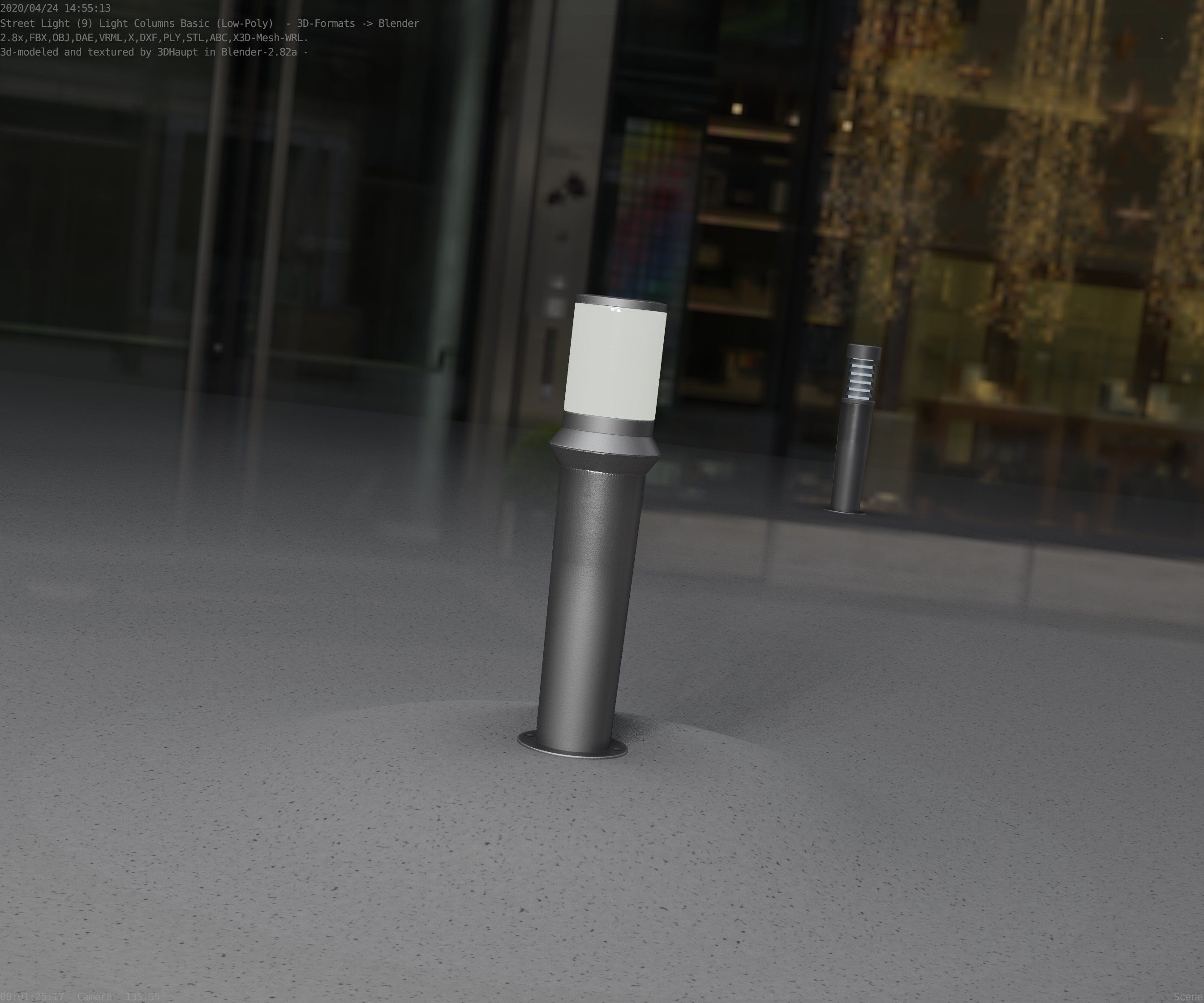 Low-Poly Basic Light Column 21 - Street Light Set-9 Low-poly 3D model_58