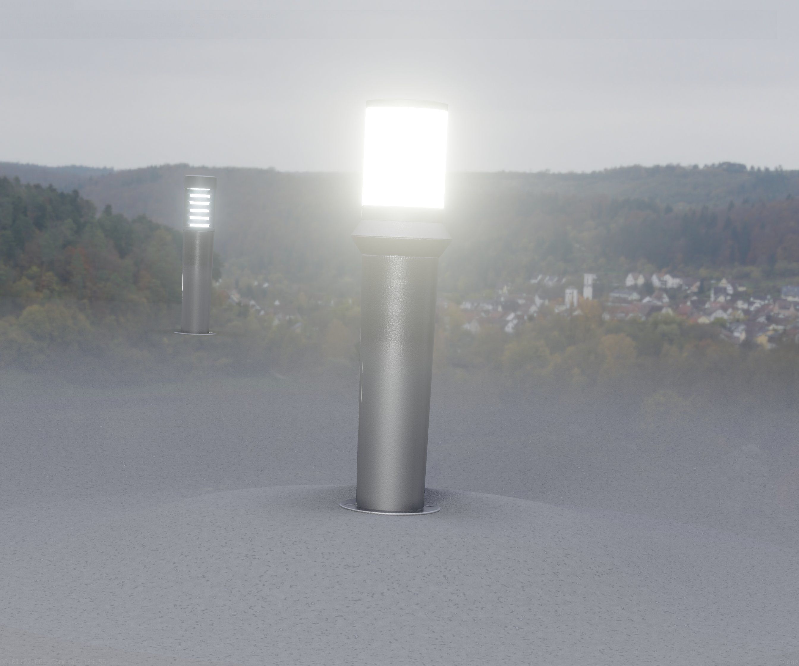 Low-Poly Basic Light Column 21 - Street Light Set-9 Low-poly 3D model_94