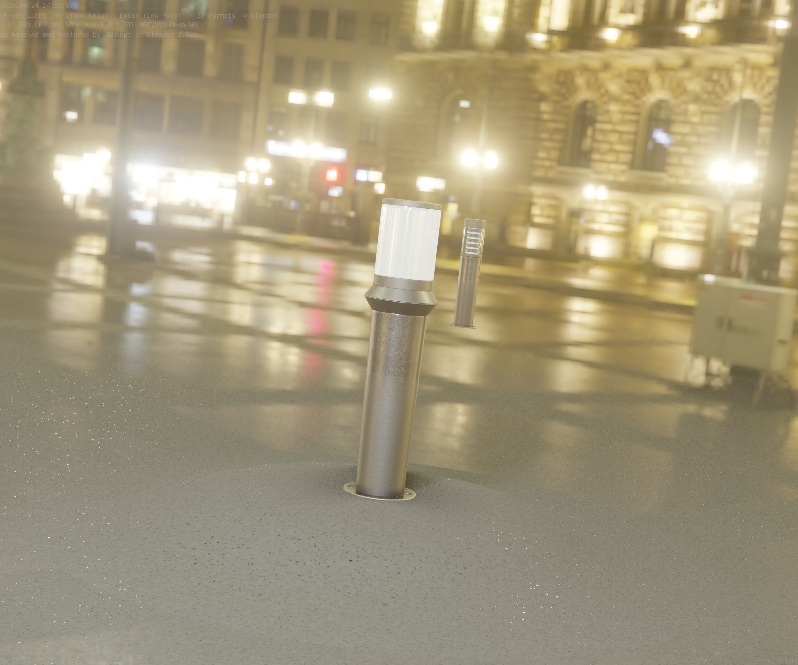 Low-Poly Basic Light Column 21 - Street Light Set-9 Low-poly 3D model_57