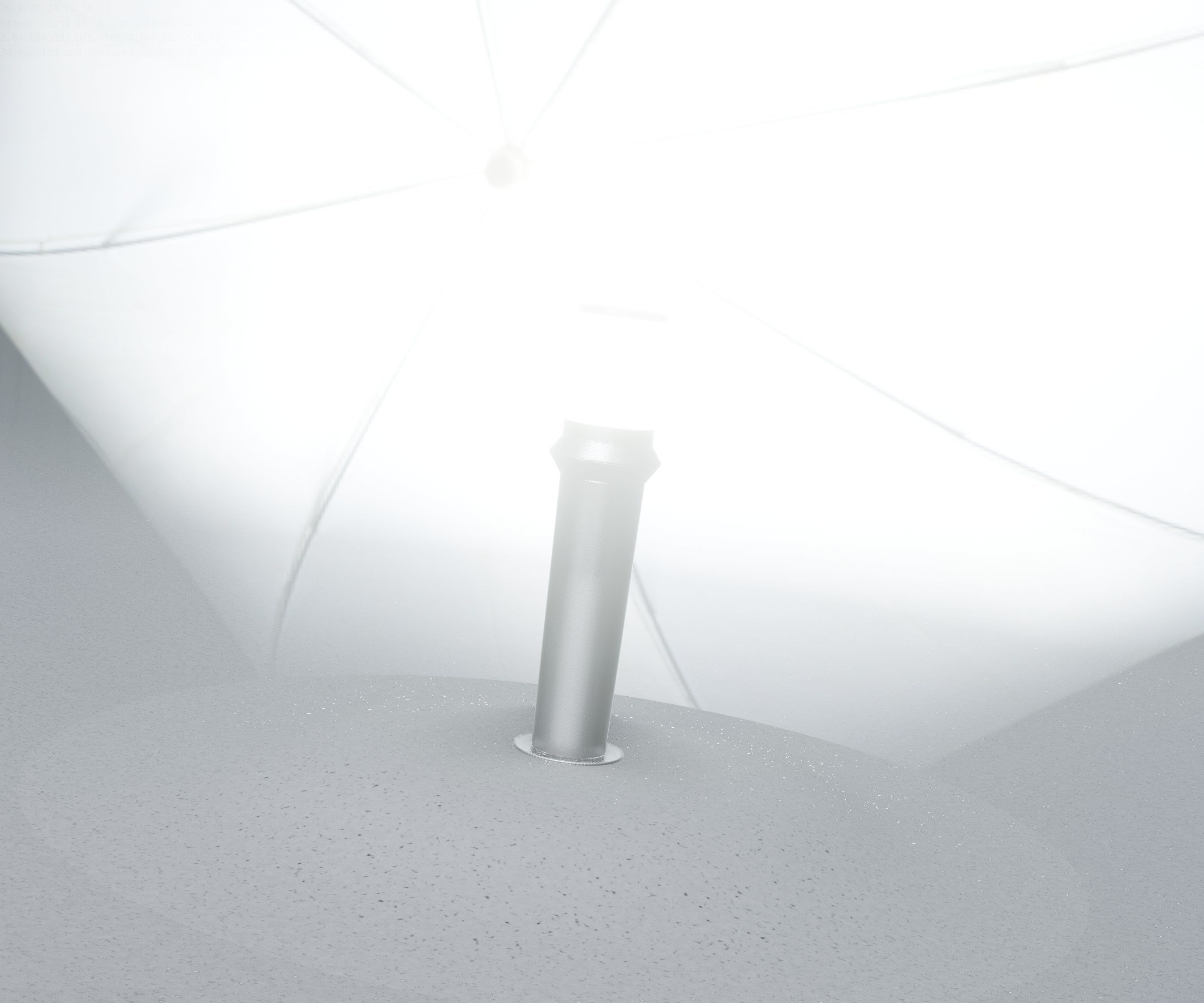 Low-Poly Basic Light Column 21 - Street Light Set-9 Low-poly 3D model_47