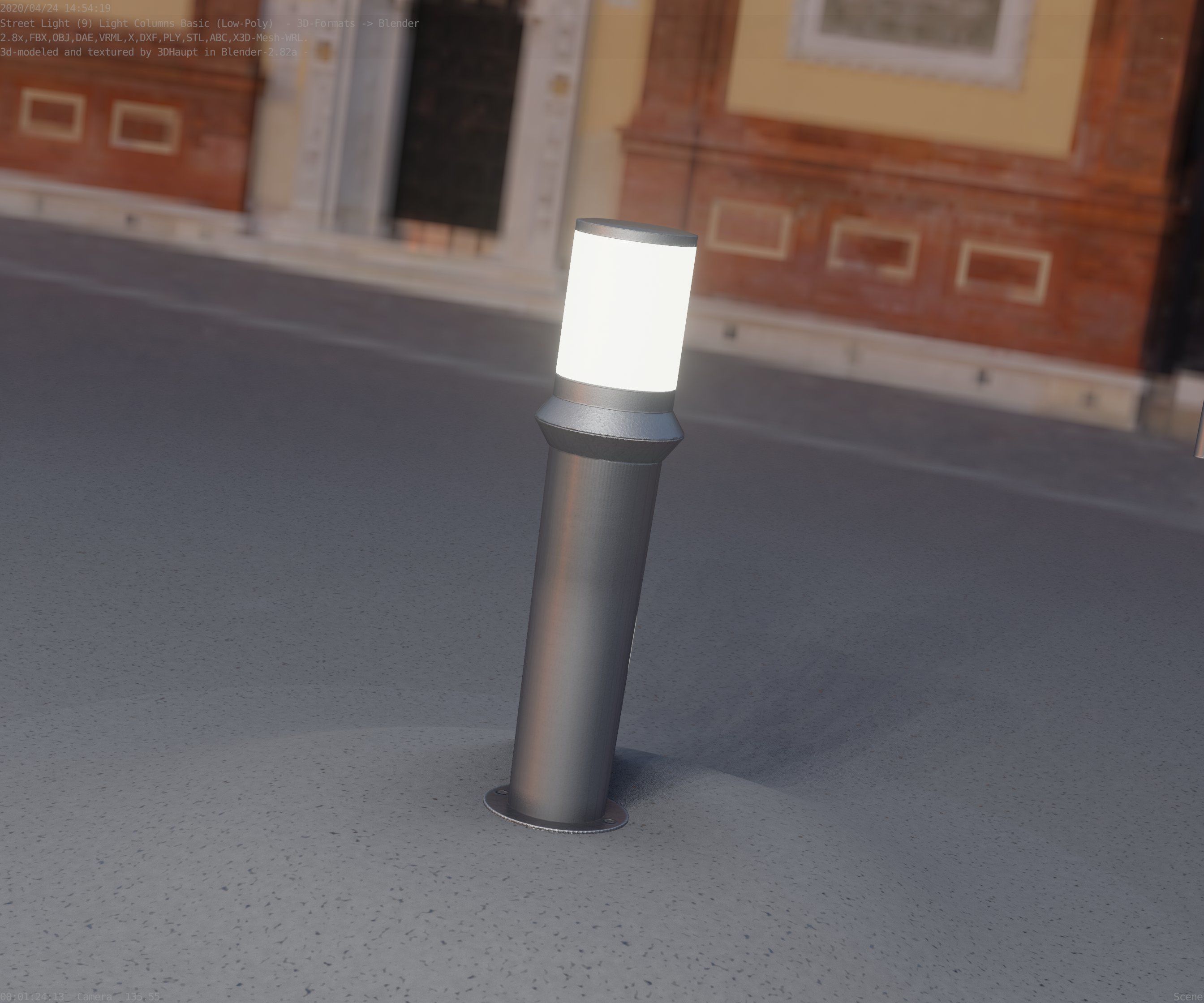 Low-Poly Basic Light Column 21 - Street Light Set-9 Low-poly 3D model_31