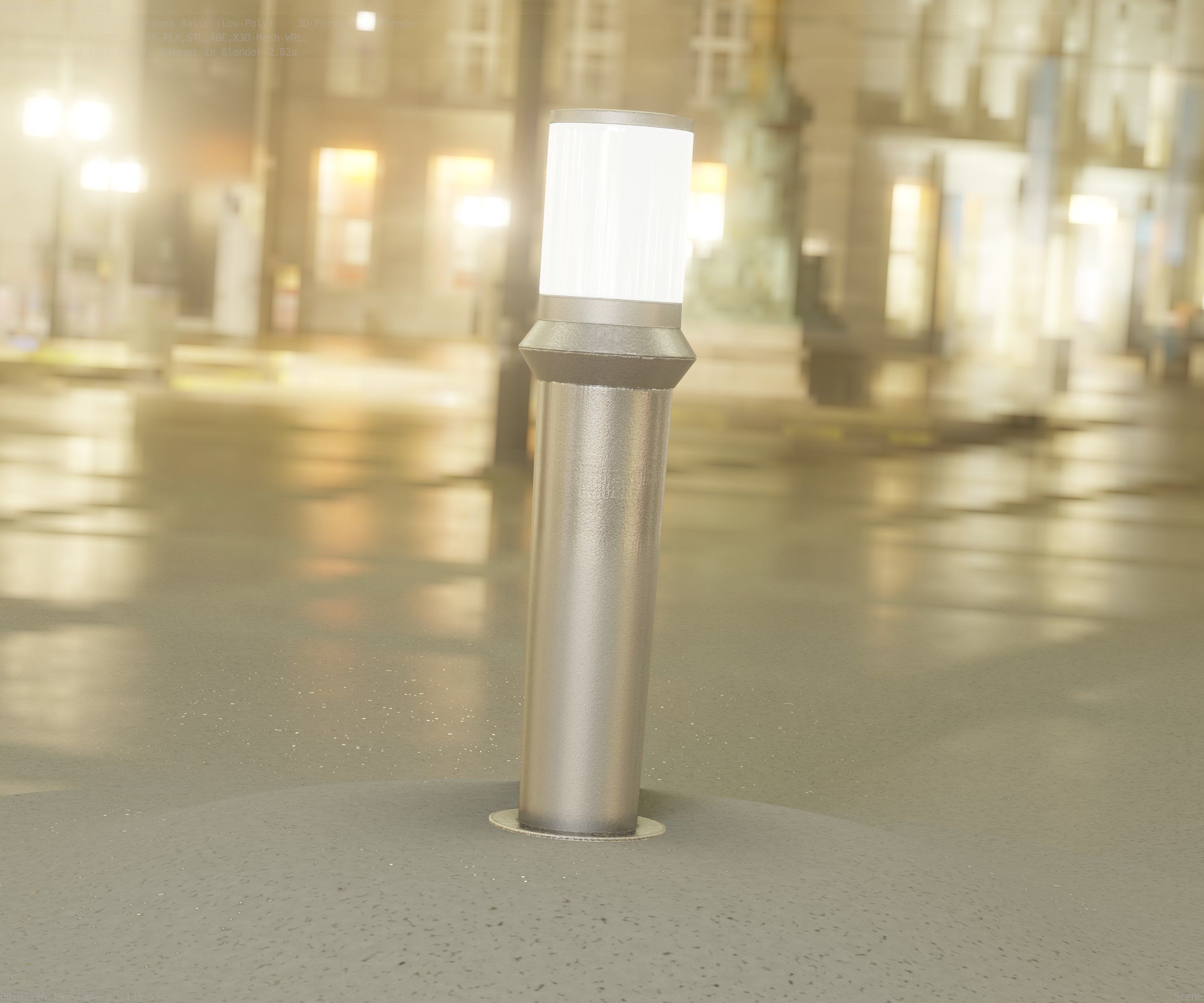 Low-Poly Basic Light Column 21 - Street Light Set-9 Low-poly 3D model_84