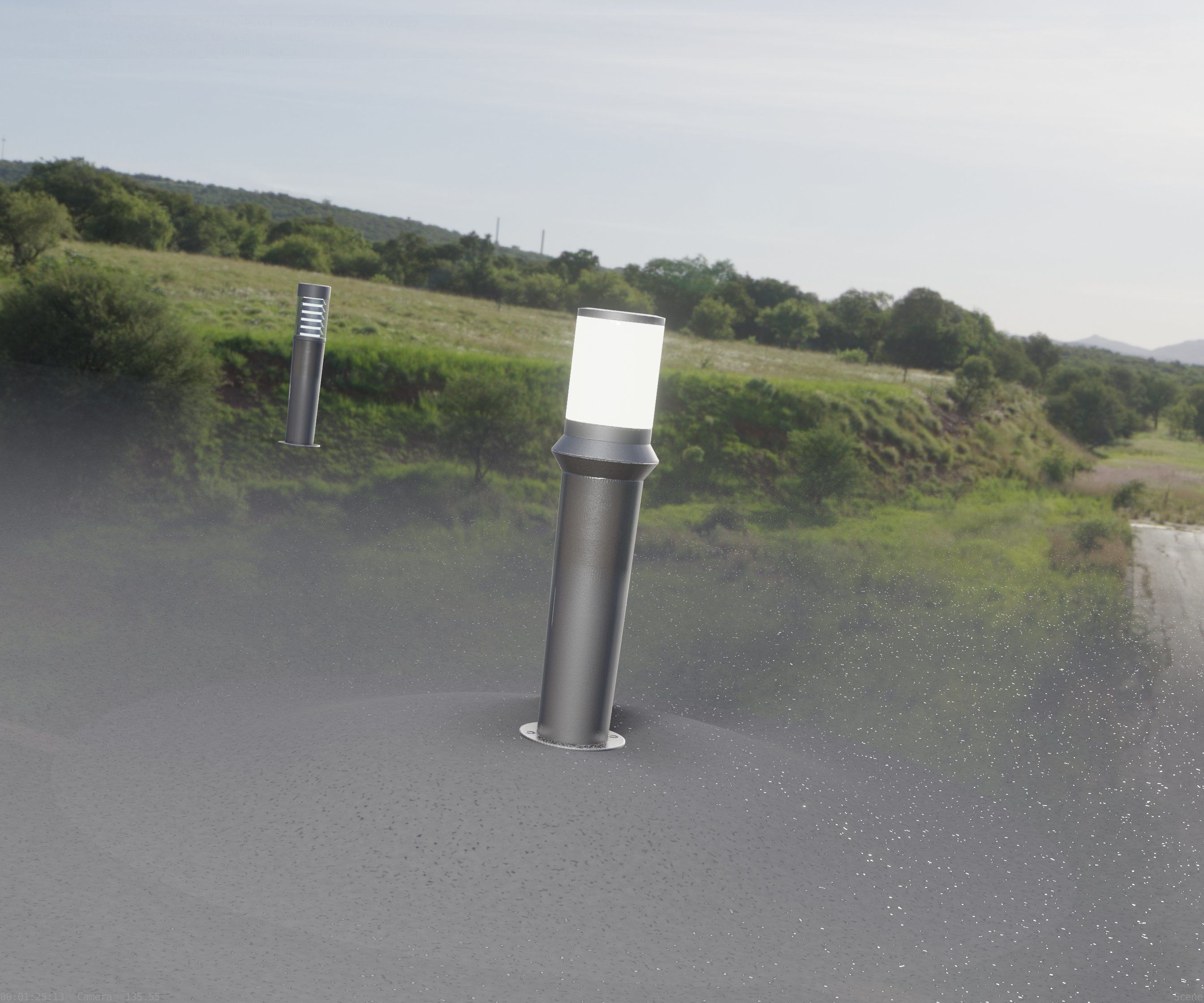 Low-Poly Basic Light Column 21 - Street Light Set-9 Low-poly 3D model_54