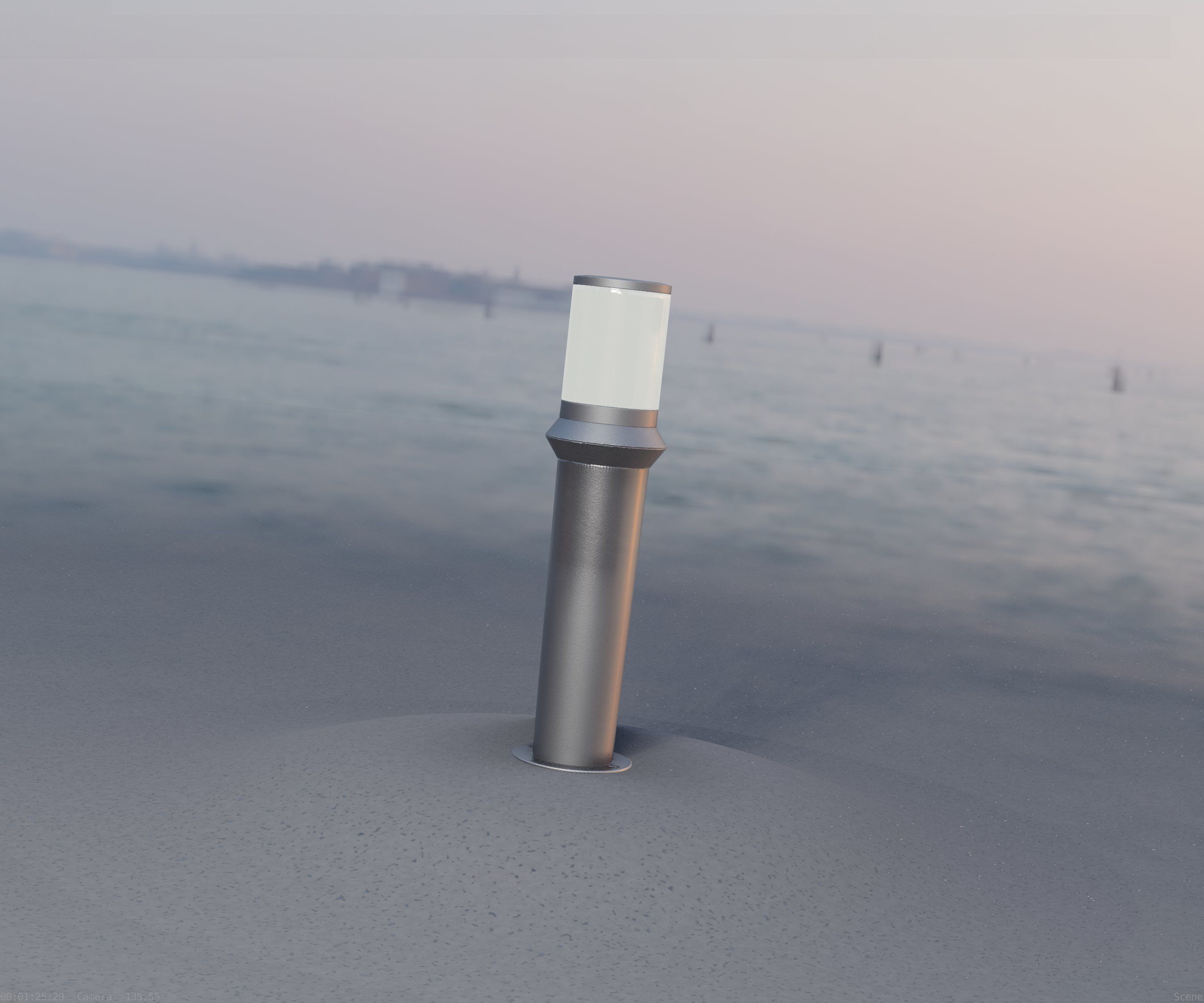 Low-Poly Basic Light Column 21 - Street Light Set-9 Low-poly 3D model_61