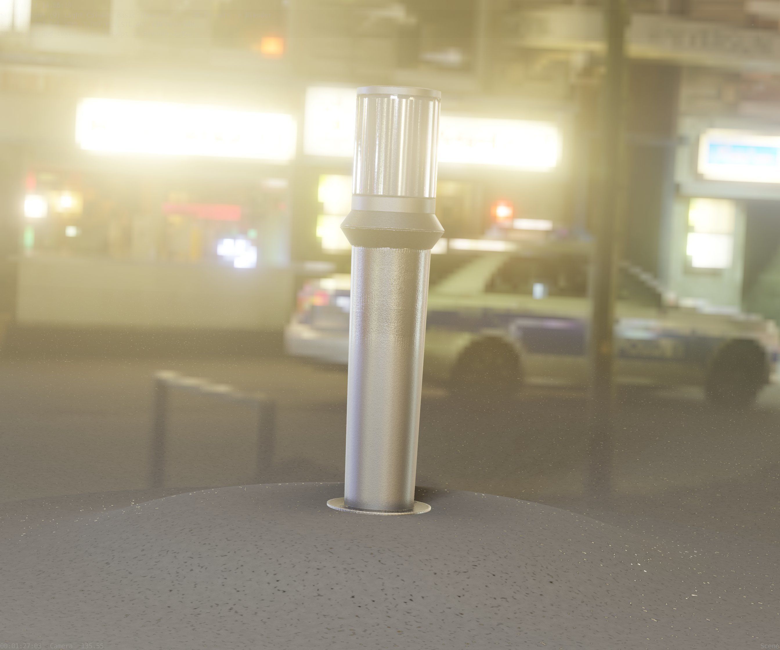 Low-Poly Basic Light Column 21 - Street Light Set-9 Low-poly 3D model_91