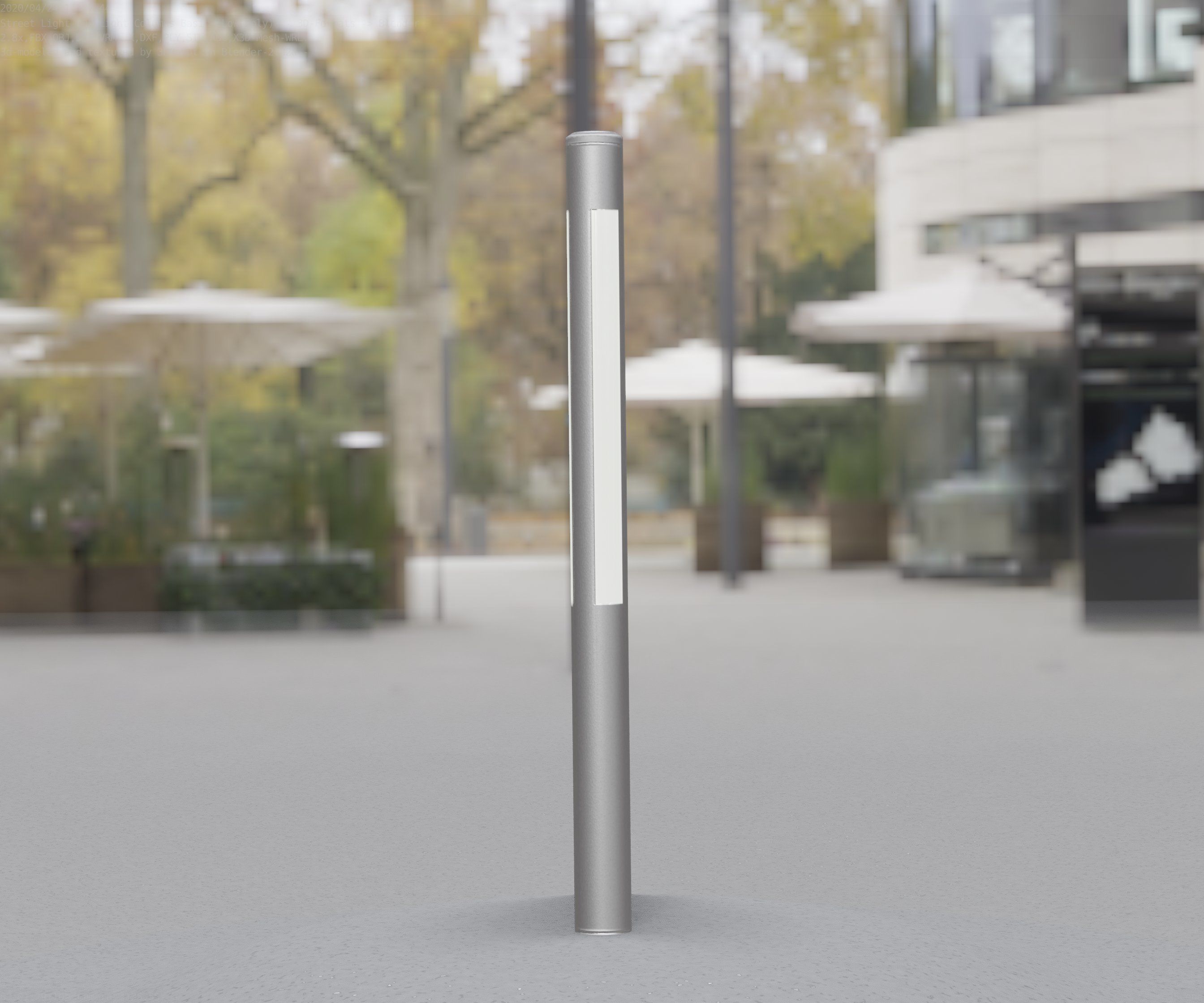 Low-Poly Basic Light Column 22 - Street Light Set-9 Low-poly 3D model_46