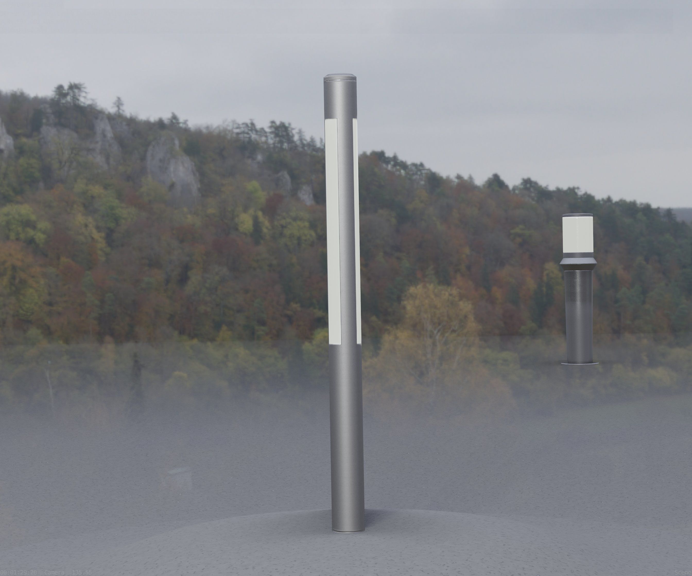 Low-Poly Basic Light Column 22 - Street Light Set-9 Low-poly 3D model_56