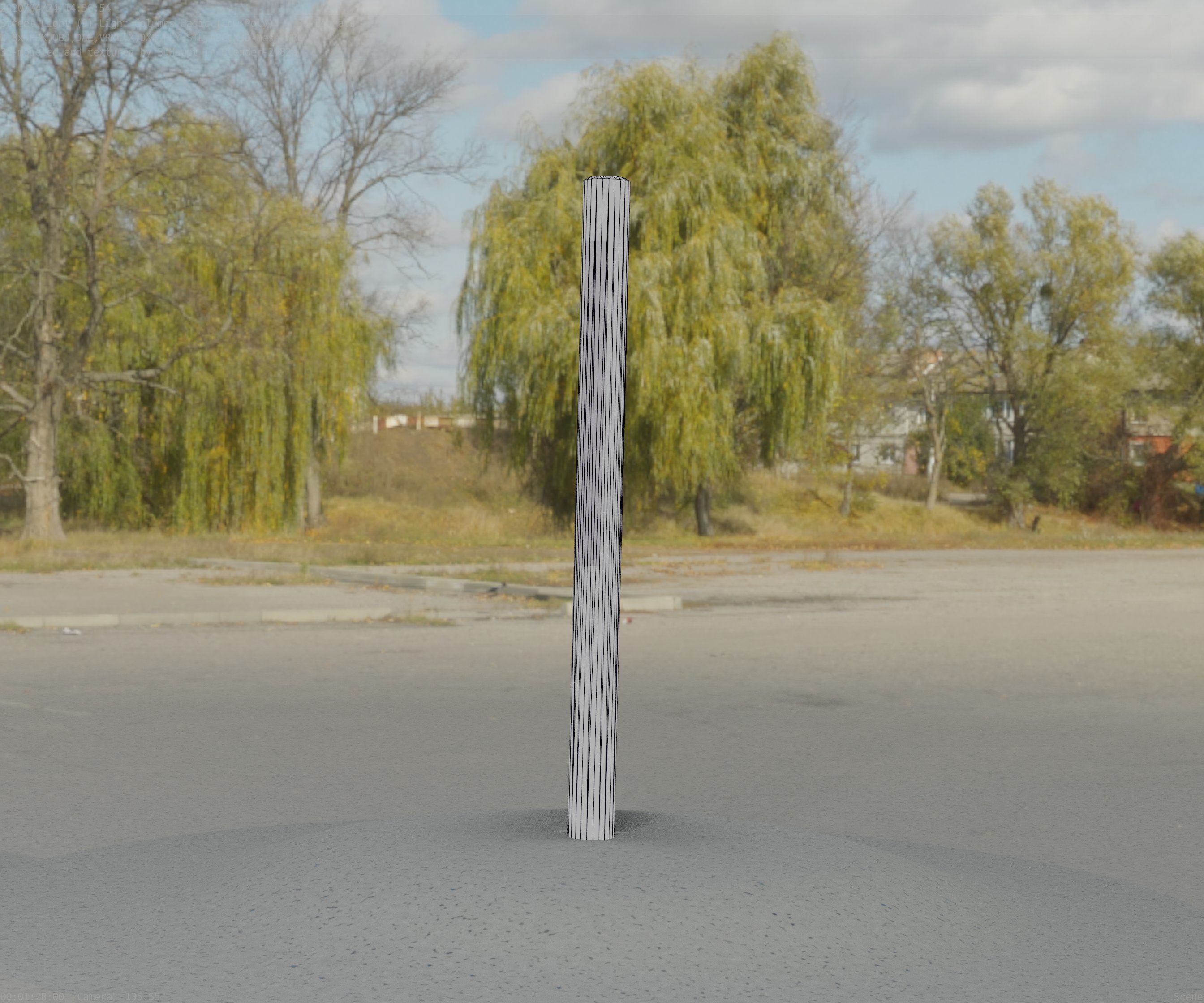 Low-Poly Basic Light Column 22 - Street Light Set-9 Low-poly 3D model_13