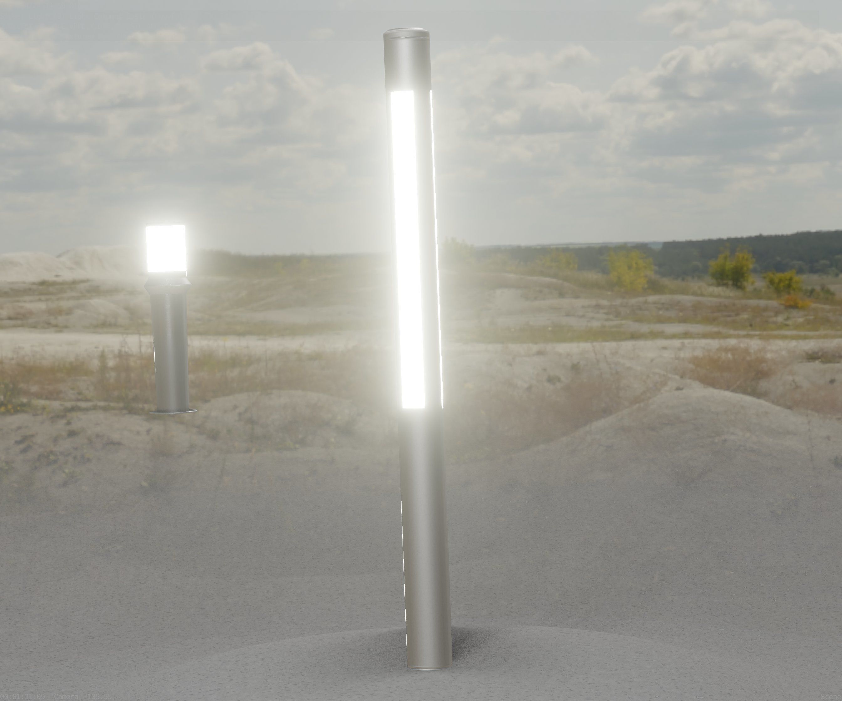 Low-Poly Basic Light Column 22 - Street Light Set-9 Low-poly 3D model_93
