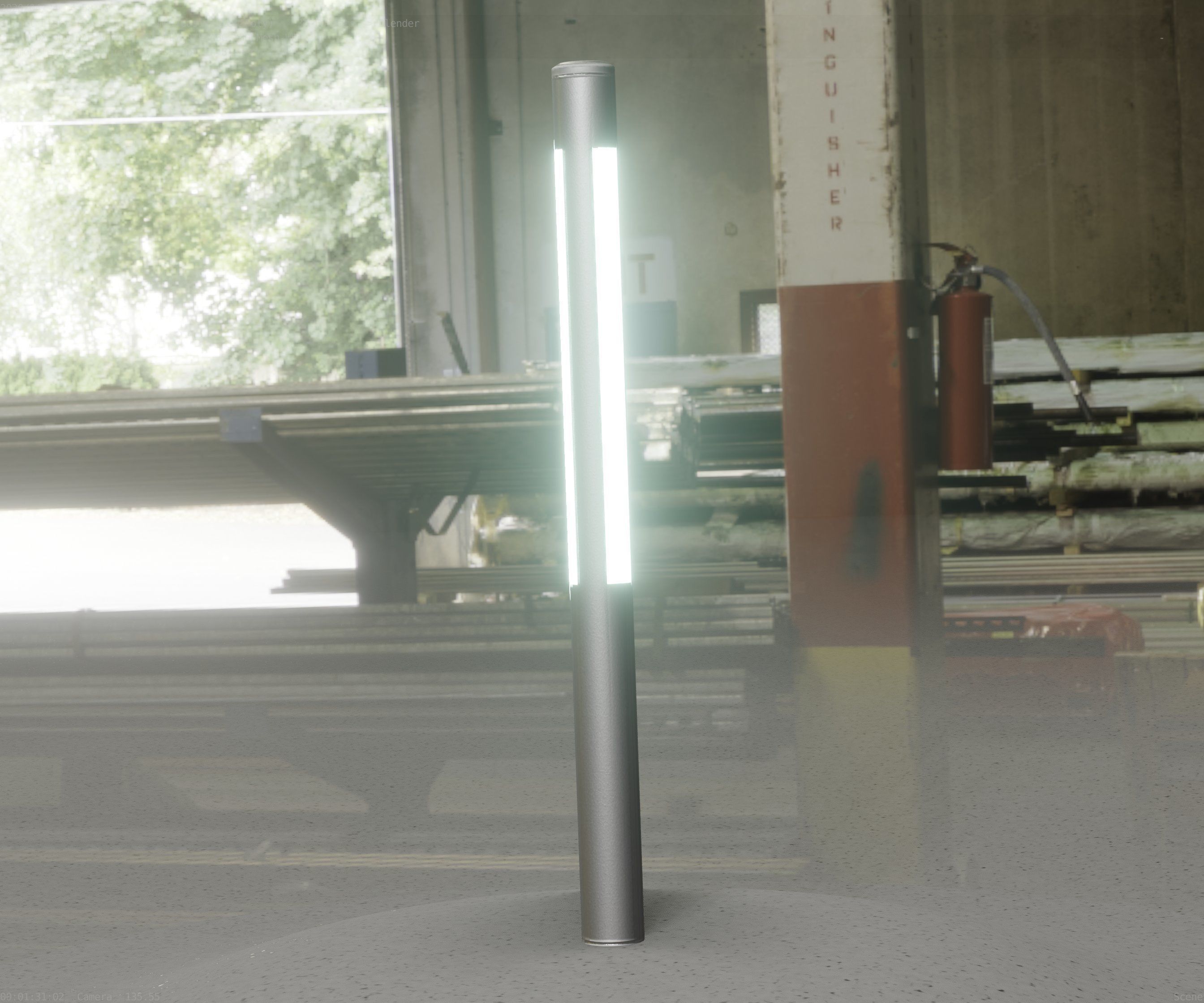 Low-Poly Basic Light Column 22 - Street Light Set-9 Low-poly 3D model_86