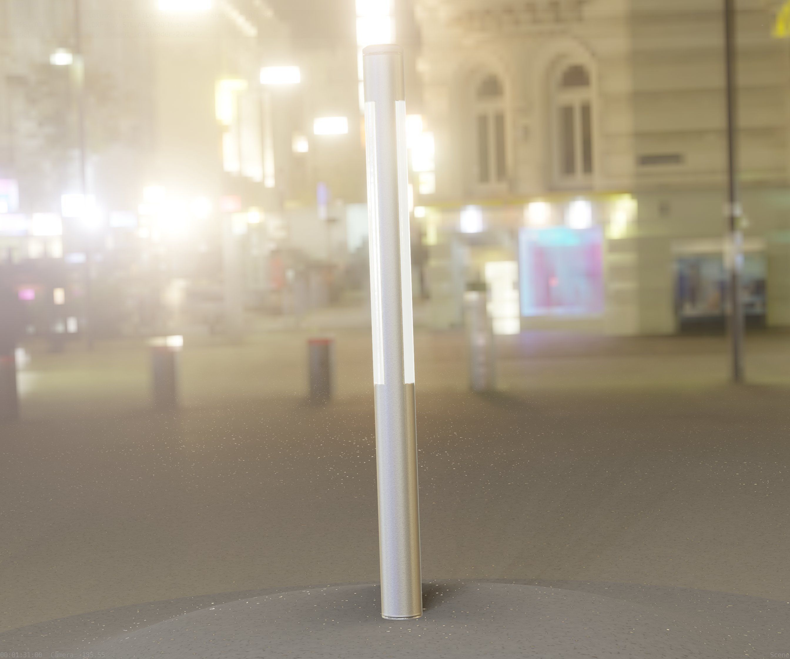 Low-Poly Basic Light Column 22 - Street Light Set-9 Low-poly 3D model_84