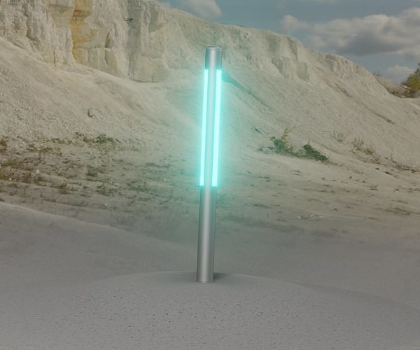 Low-Poly Basic Light Column 22 - Street Light Set-9 Low-poly 3D model
