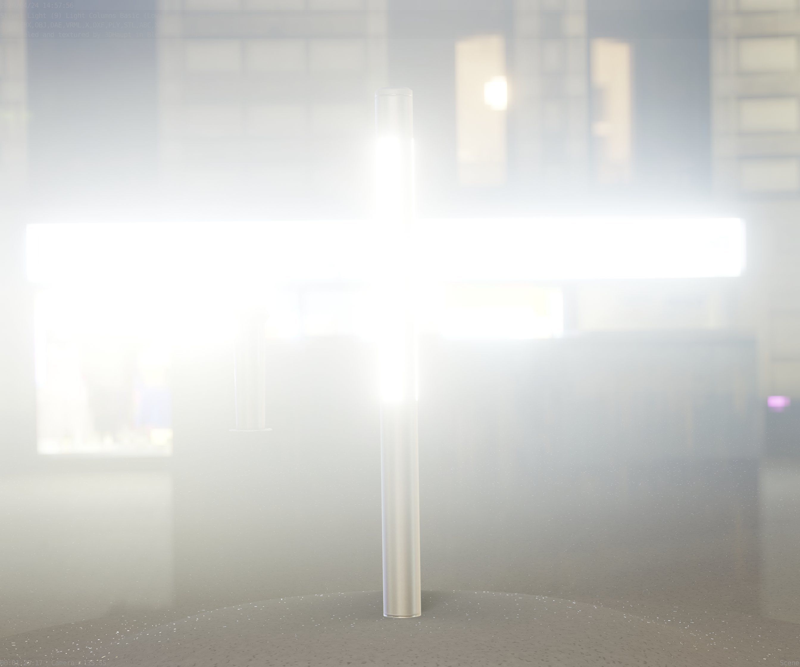 Low-Poly Basic Light Column 22 - Street Light Set-9 Low-poly 3D model_53