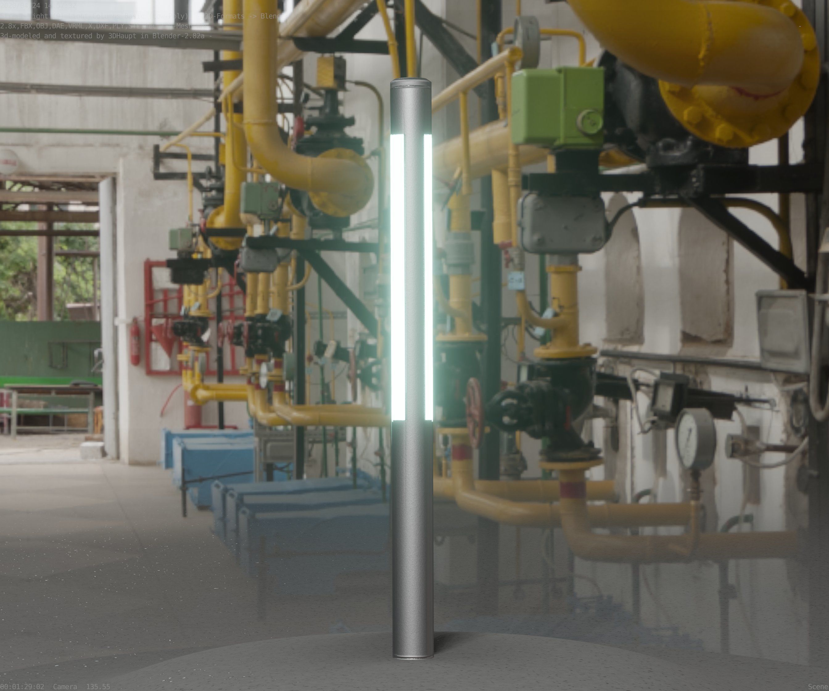 Low-Poly Basic Light Column 22 - Street Light Set-9 Low-poly 3D model_38