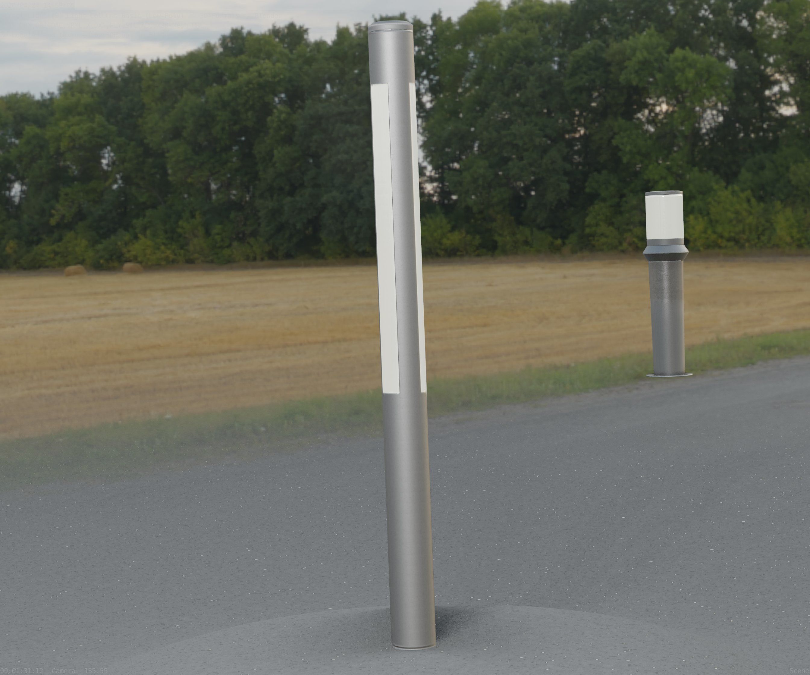 Low-Poly Basic Light Column 22 - Street Light Set-9 Low-poly 3D model_96