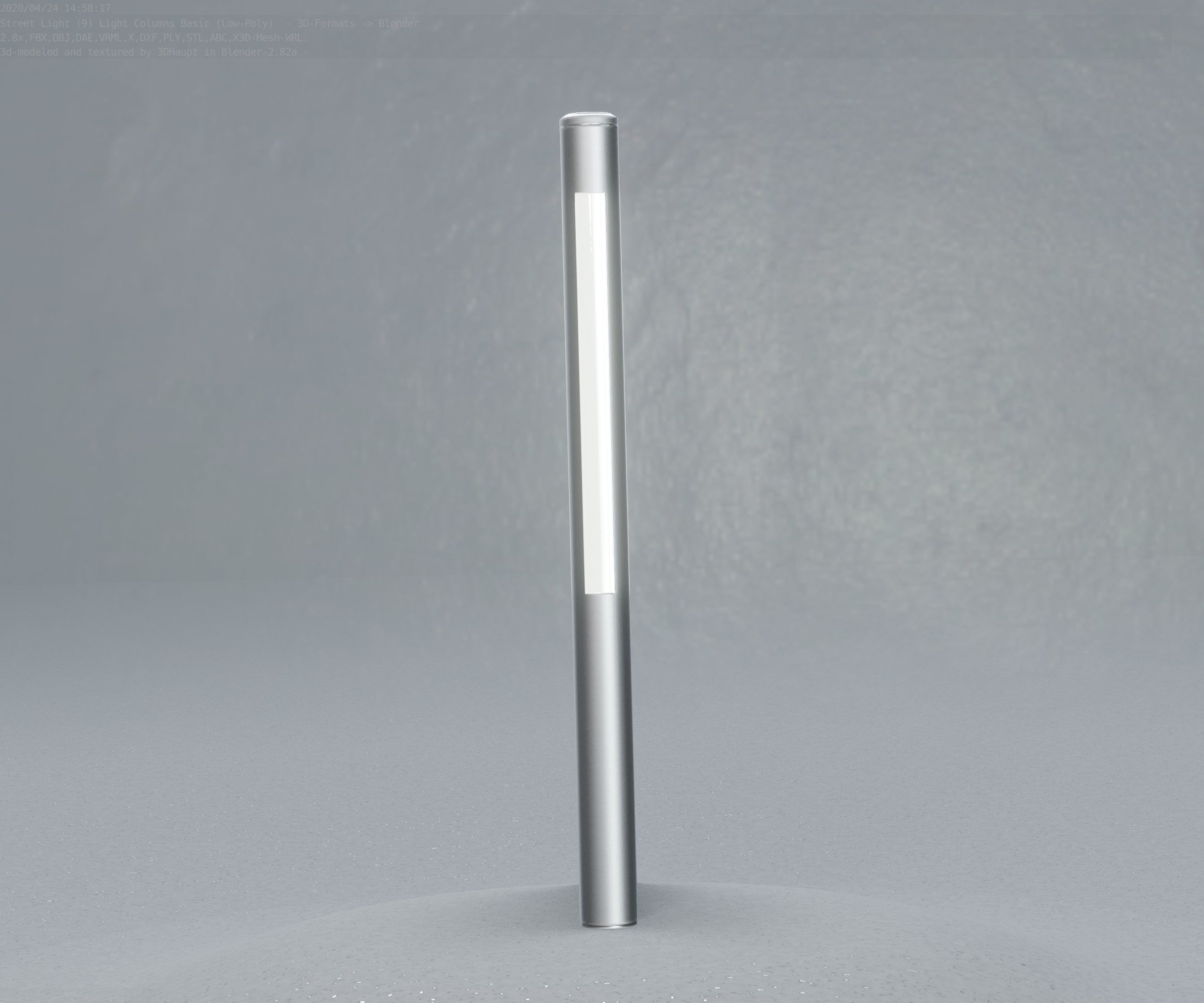 Low-Poly Basic Light Column 22 - Street Light Set-9 Low-poly 3D model_66