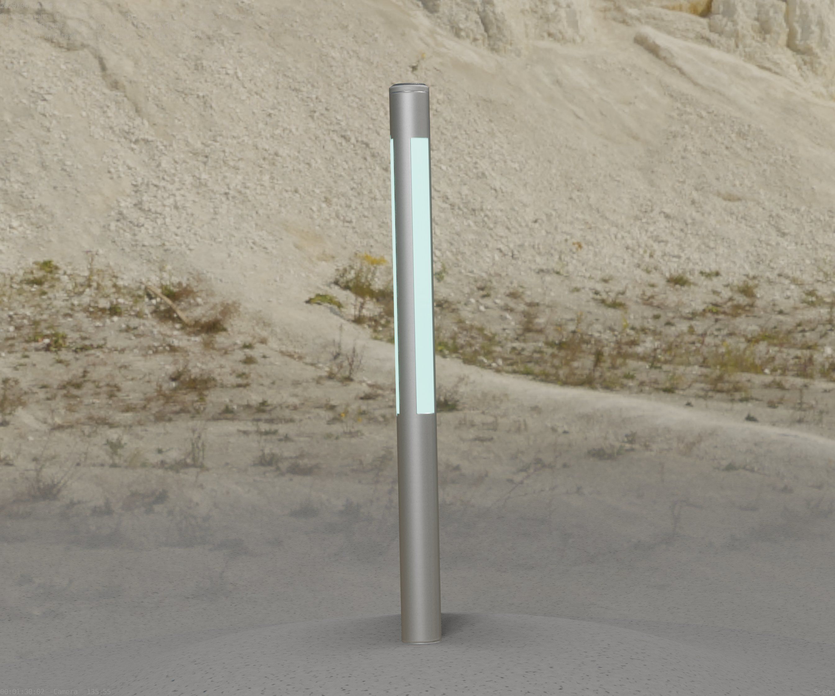 Low-Poly Basic Light Column 22 - Street Light Set-9 Low-poly 3D model_62