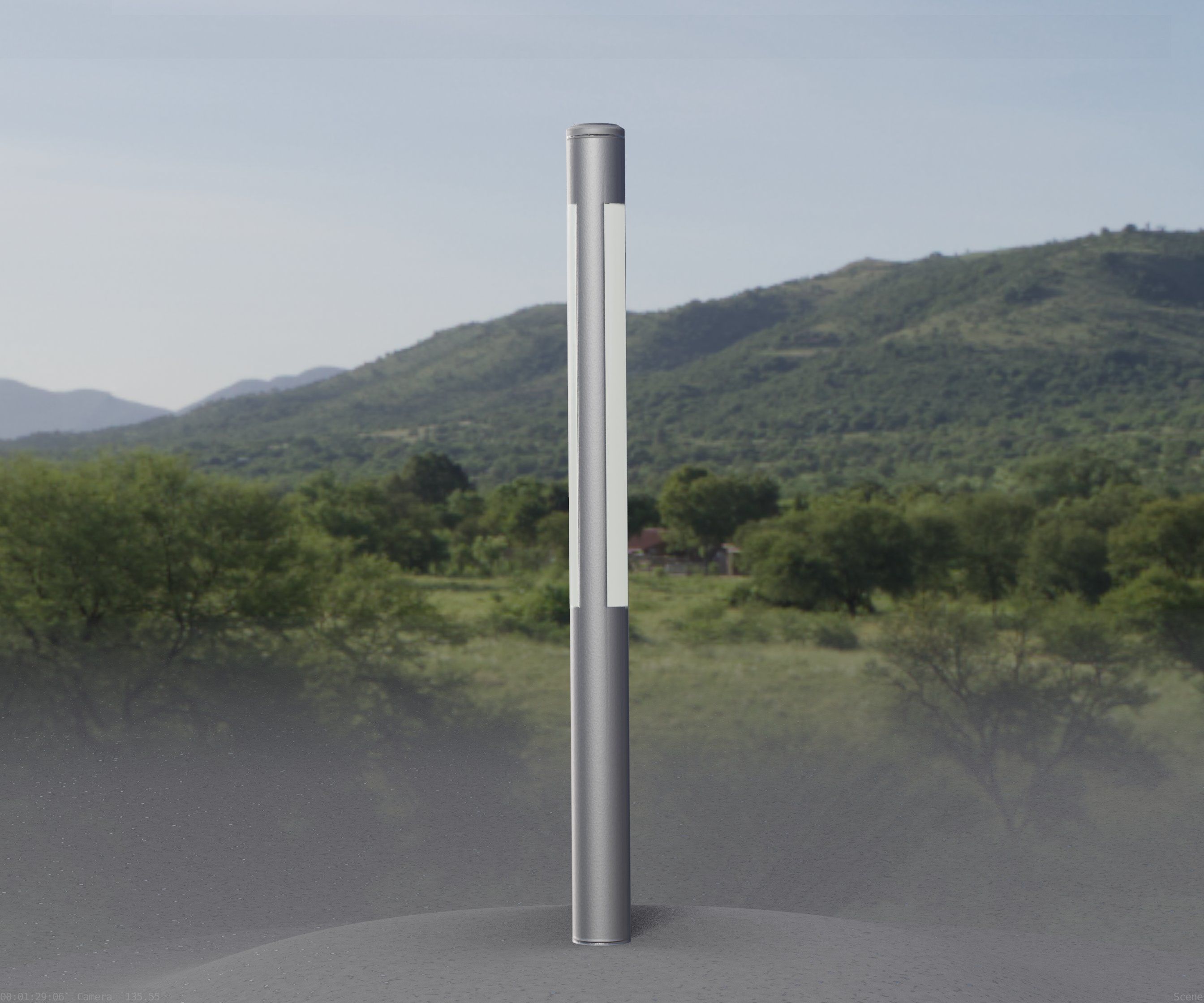 Low-Poly Basic Light Column 22 - Street Light Set-9 Low-poly 3D model_42