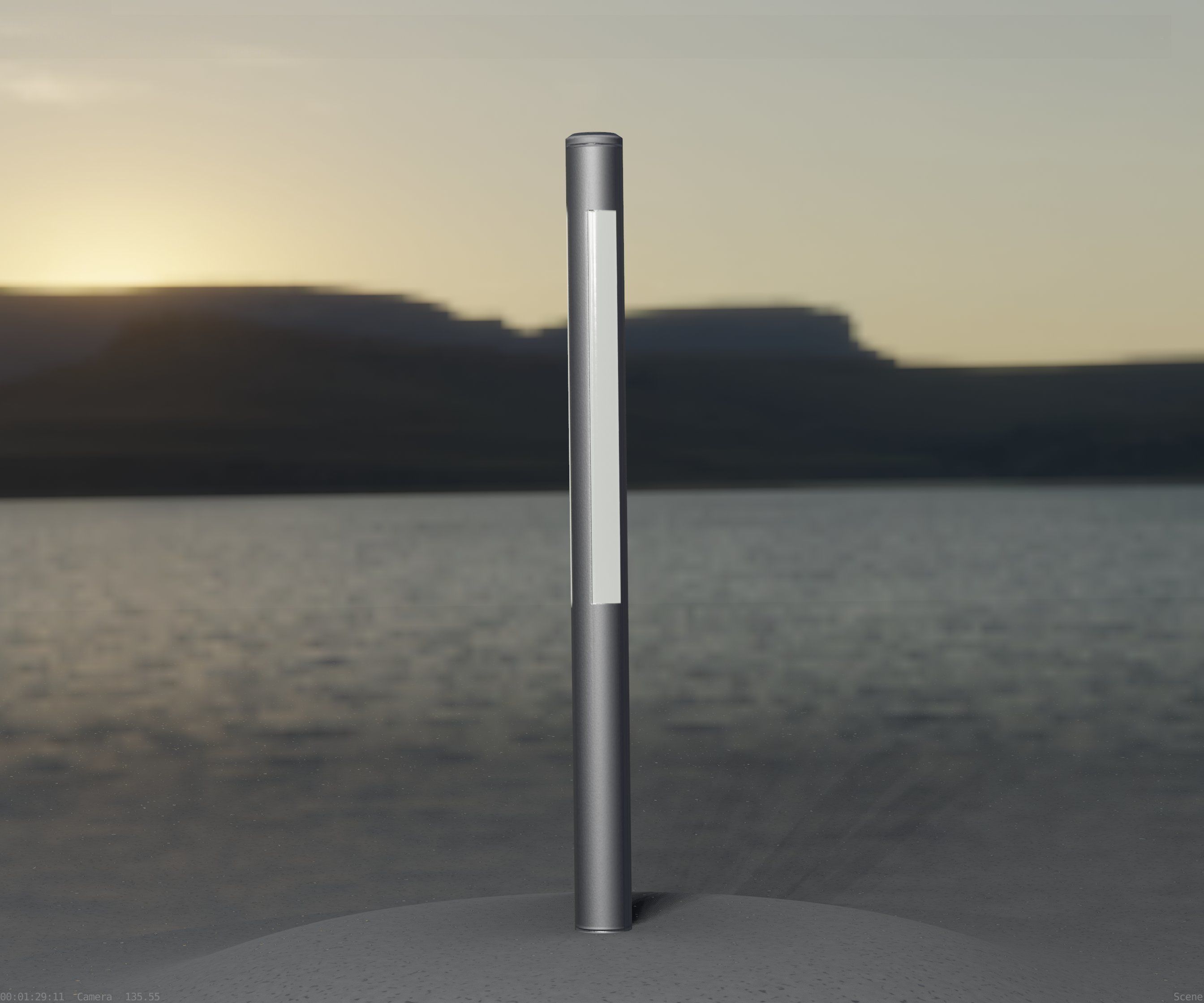 Low-Poly Basic Light Column 22 - Street Light Set-9 Low-poly 3D model_47